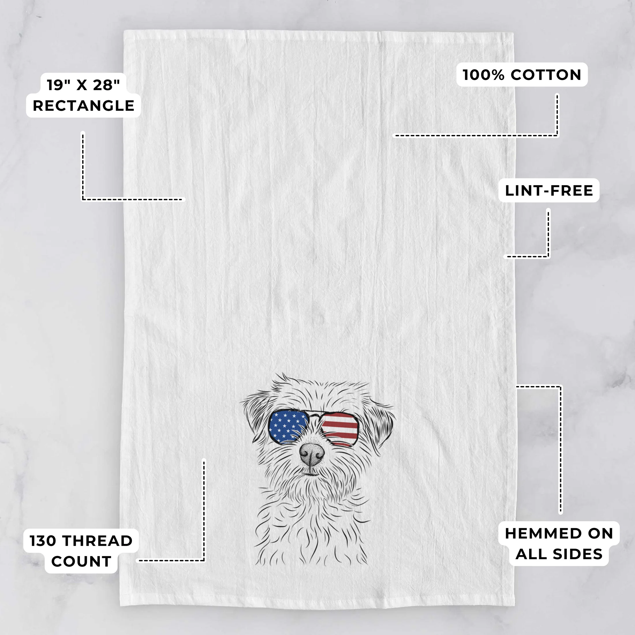 Benjamin the Border Terrier Tea Towel - Image 3