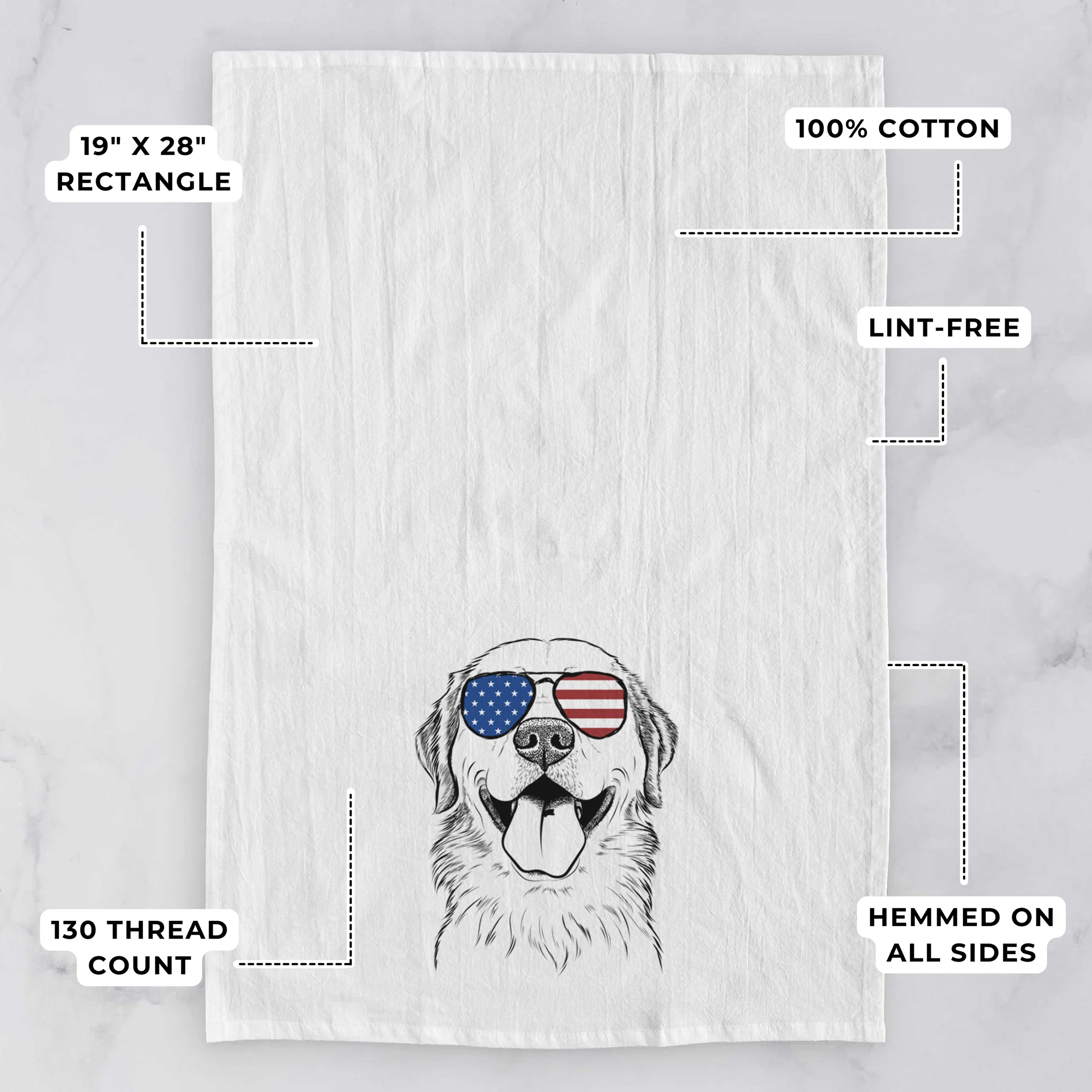 Bennett the Golden Retriever Tea Towel - Image 3
