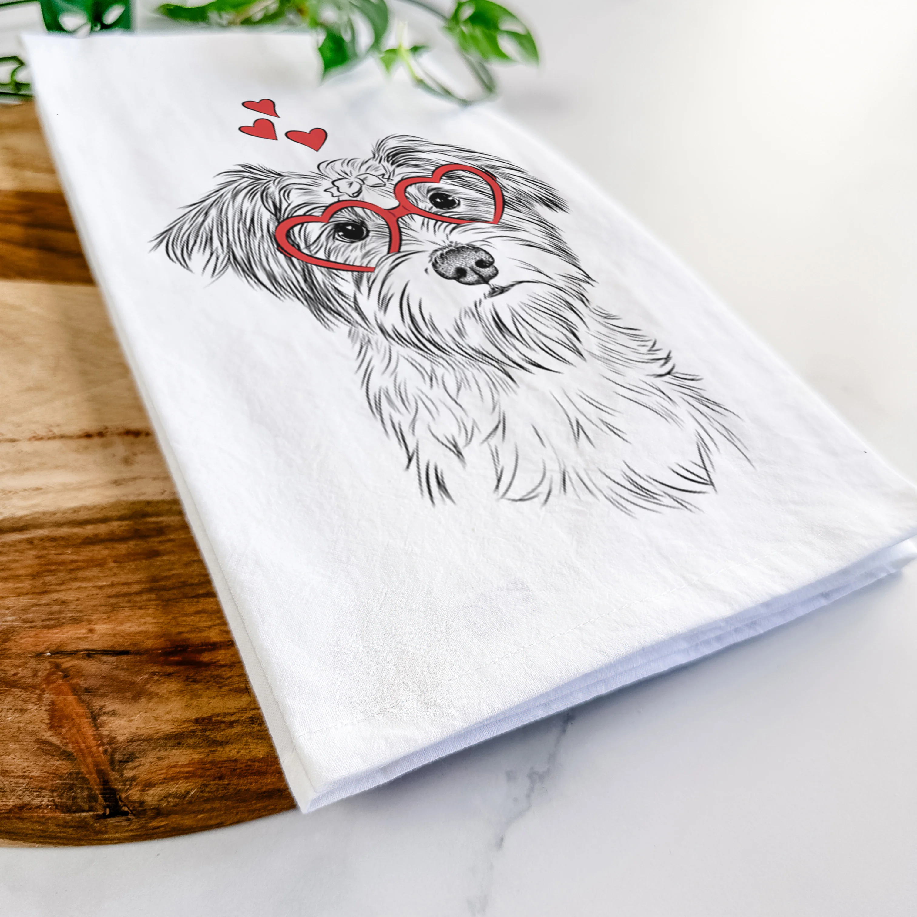 Birdee the Schnauzer Mix Tea Towel - Image 7