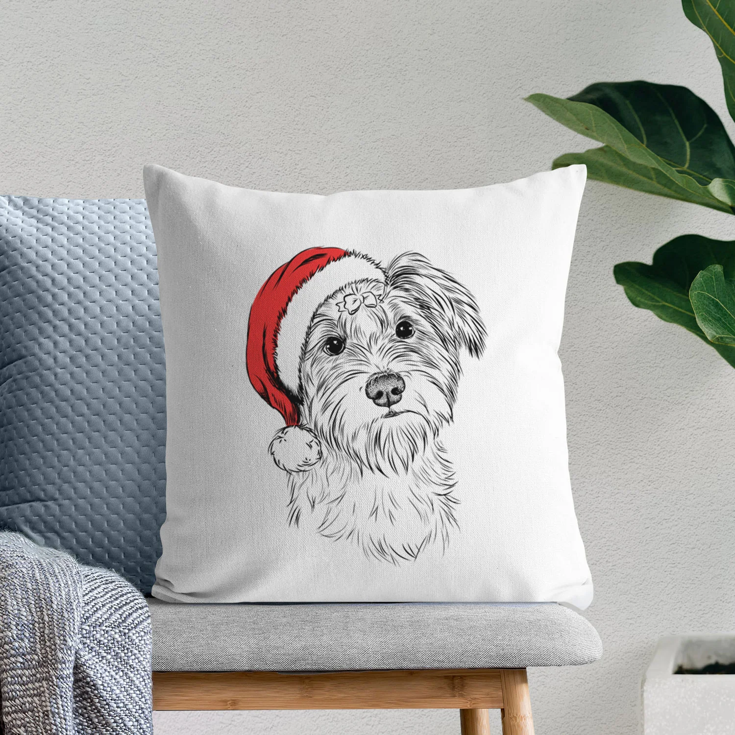 Birdee the Schnauzer Mix - Throw Pillow Cover - Image 10