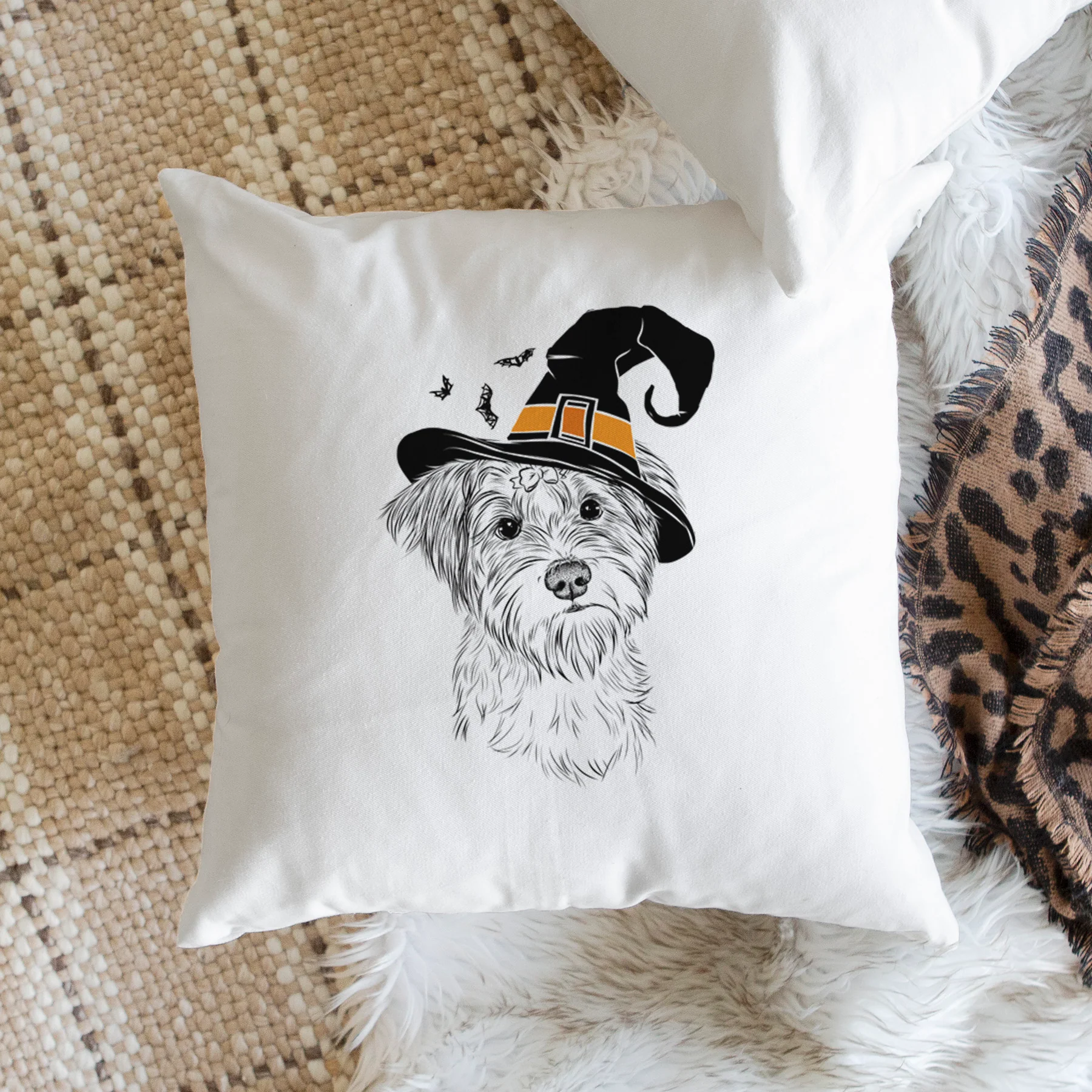 Birdee the Schnauzer Mix - Throw Pillow Cover - Image 2