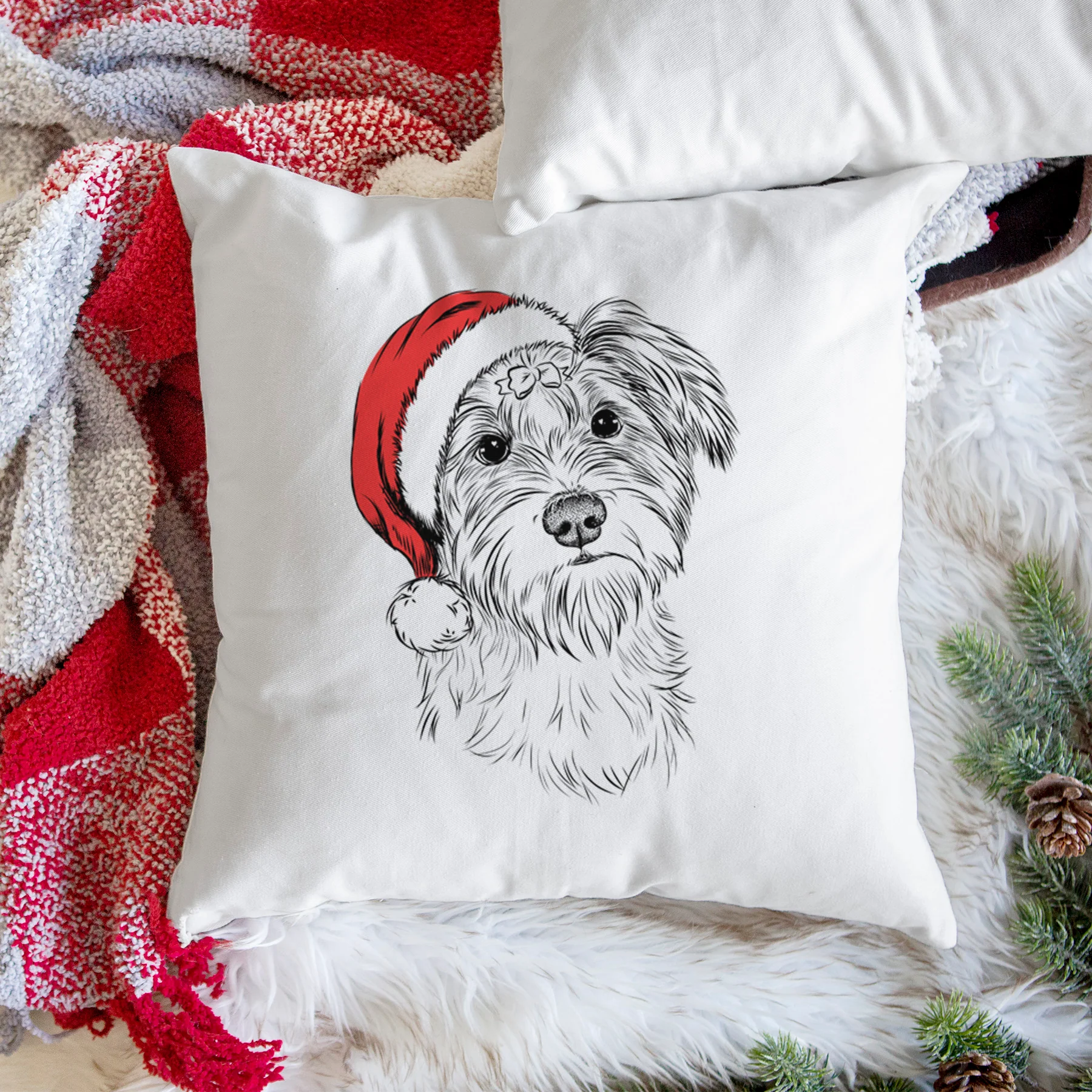 Birdee the Schnauzer Mix - Throw Pillow Cover - Image 3