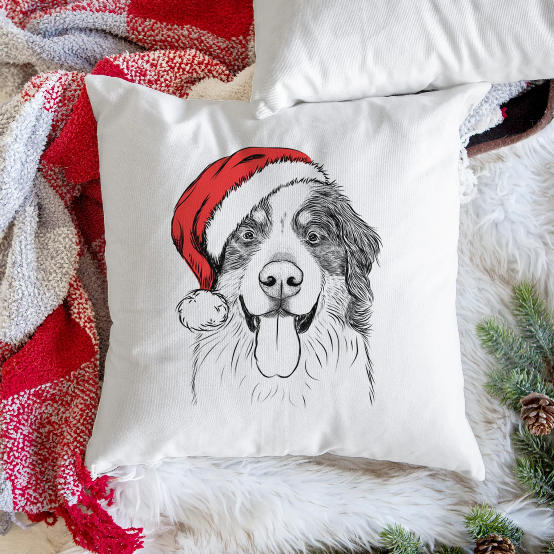 Blaze the Bernese Mountain Dog - Throw Pillow Cover - Image 3