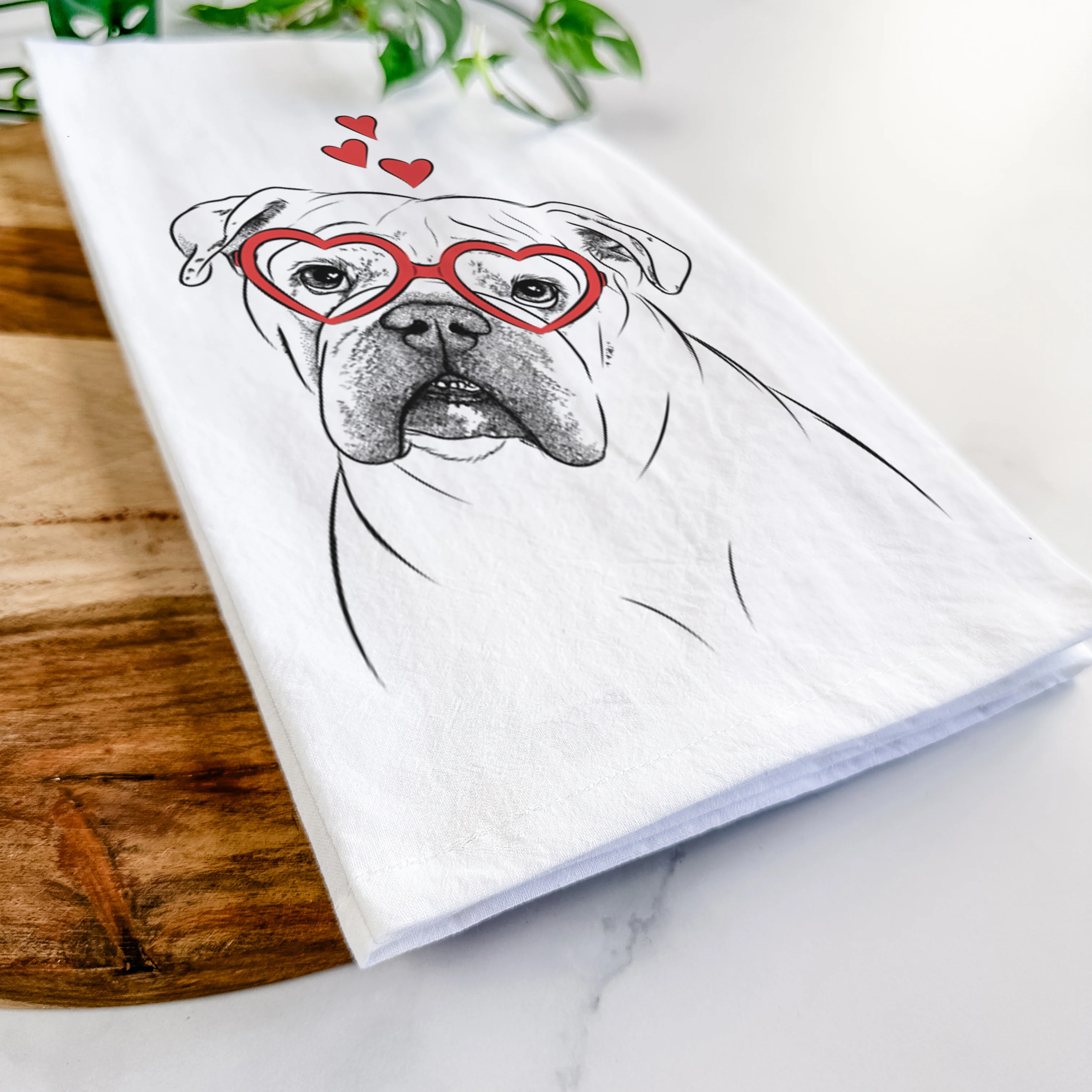 Blossom the English Bulldog Tea Towel - Image 7