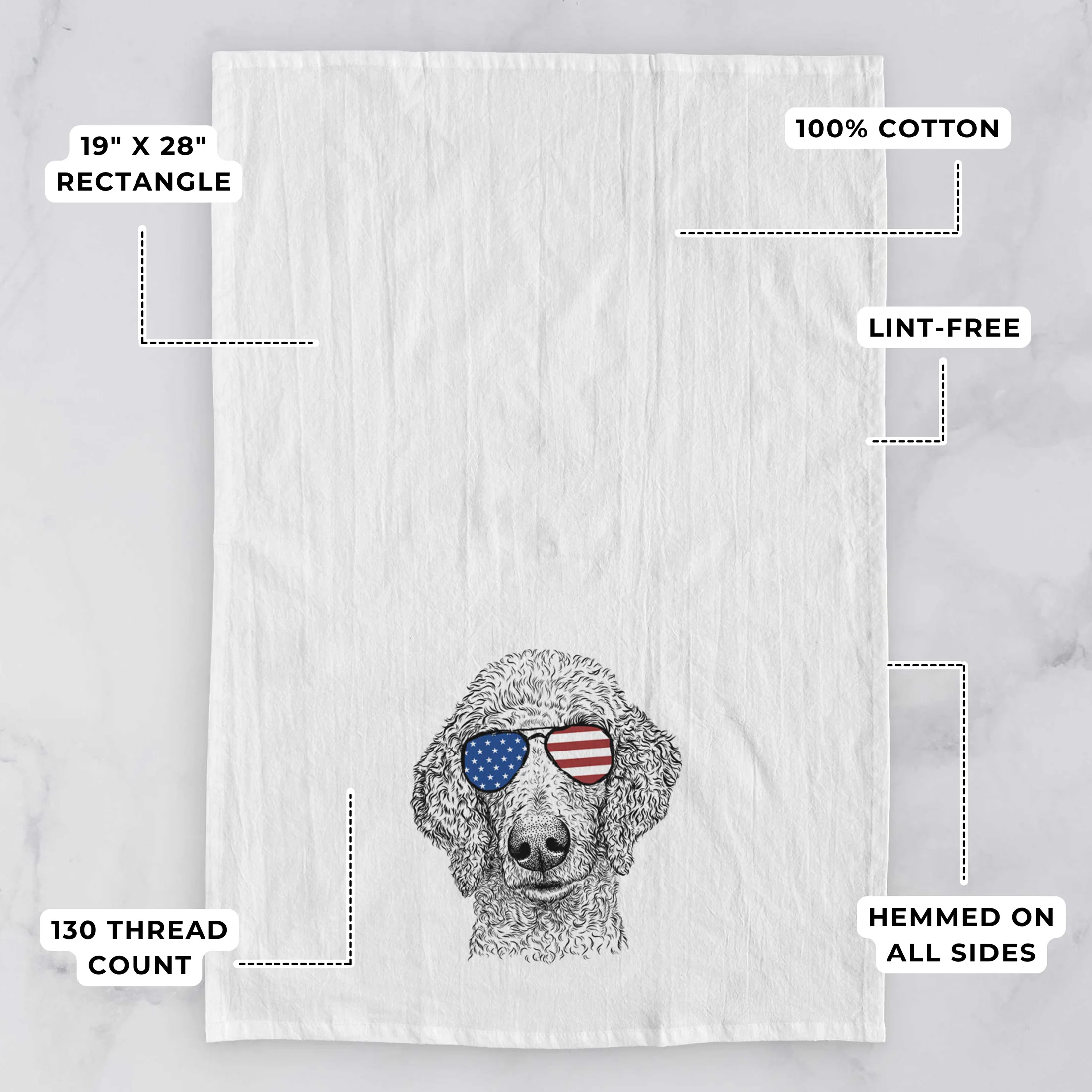 Blossom the Poodle Tea Towel - Image 3