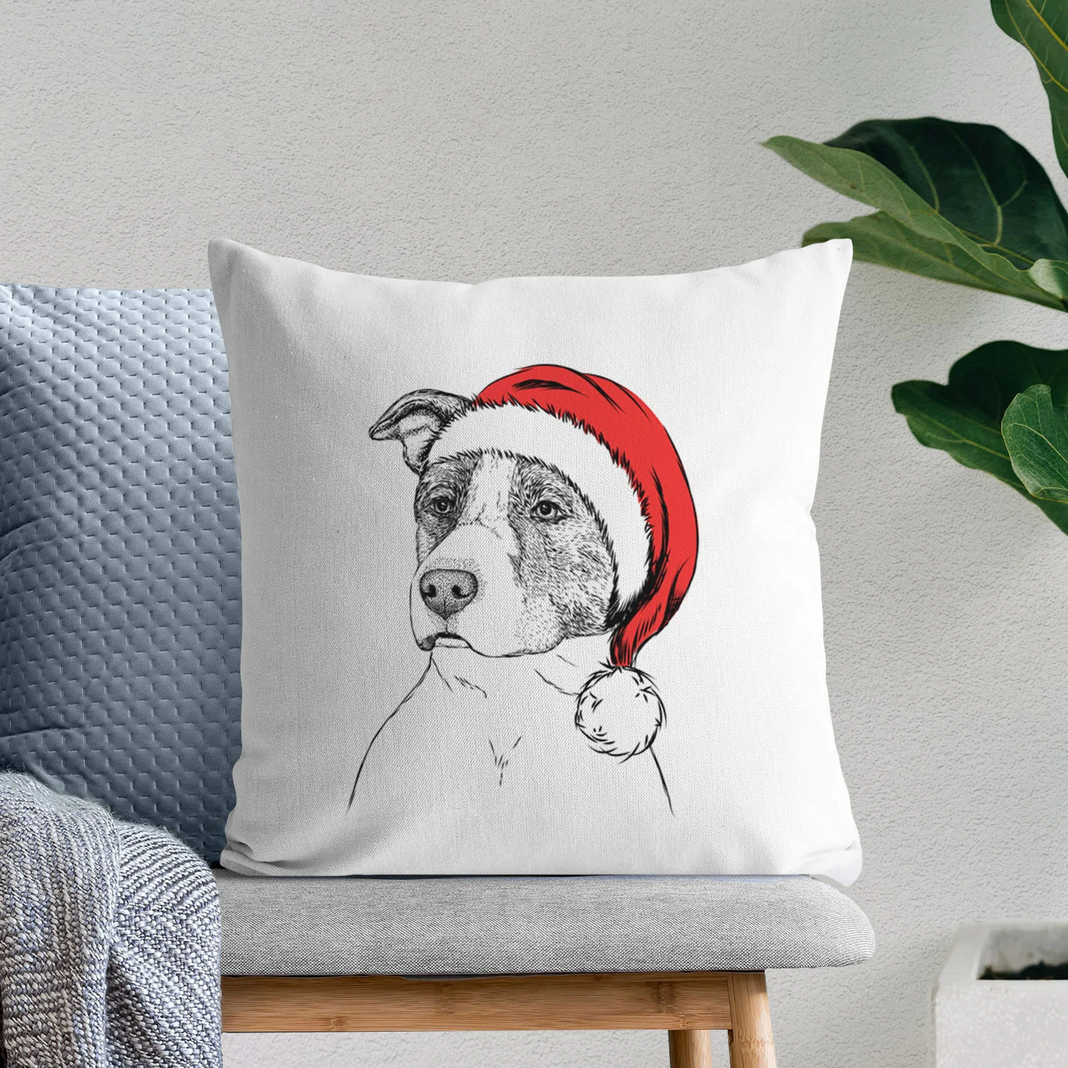 Blu the Pitbull - Throw Pillow Cover - Image 10