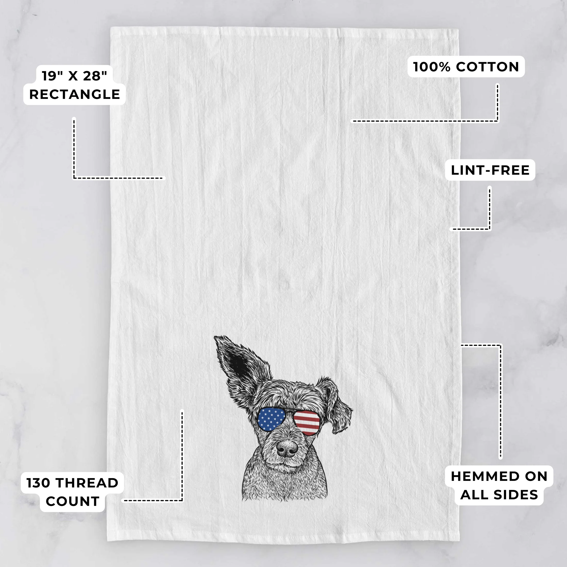 Boodles the Schnauzer Mix Tea Towel - Image 3