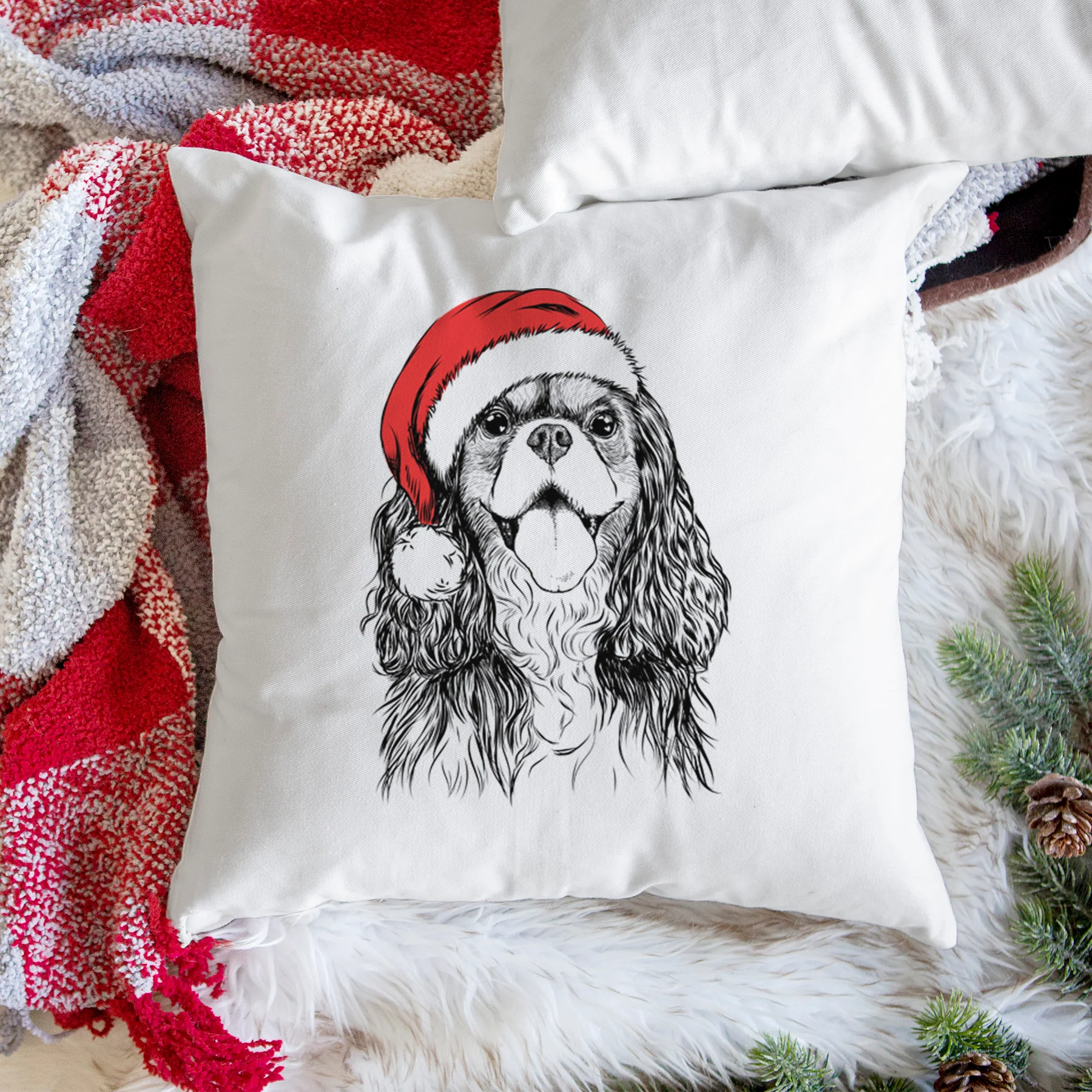 Brandy the Cavalier King Charles Spaniel - Throw Pillow Cover - Image 3