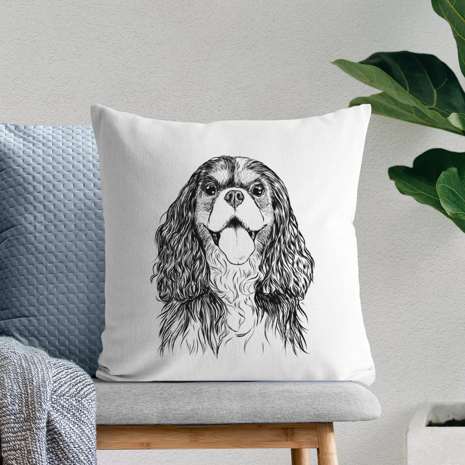 Brandy the Cavalier King Charles Spaniel - Throw Pillow Cover - Image 6