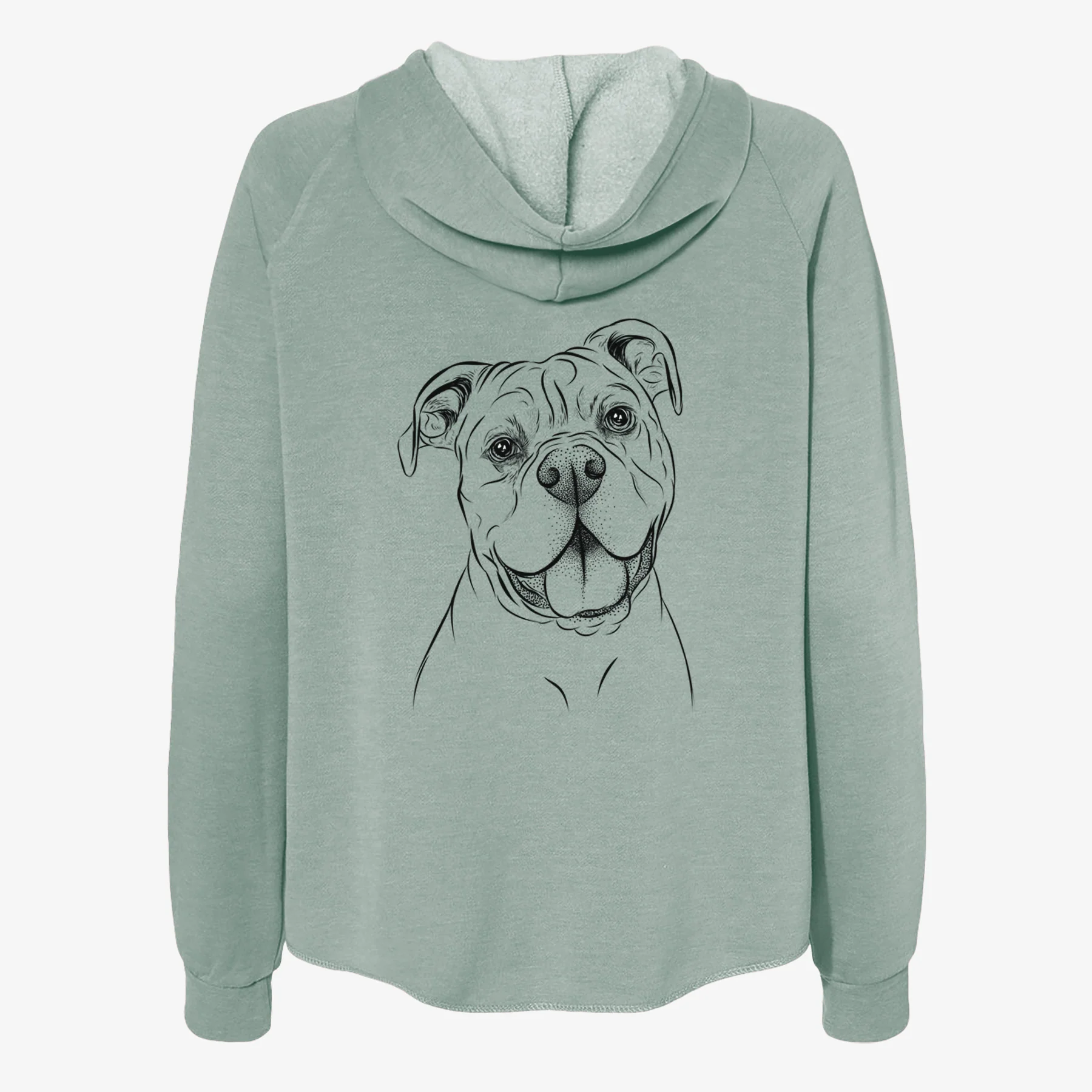 Bravo the Bulldog Mix - Women's Cali Wave Zip-Up Sweatshirt - Image 4