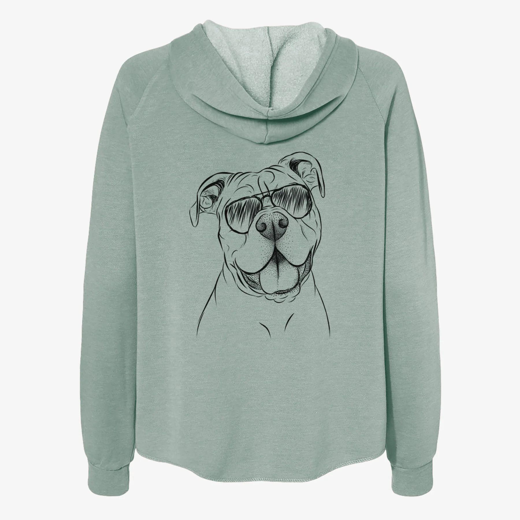 Bravo the Bulldog Mix - Women's Cali Wave Zip-Up Sweatshirt - Image 7