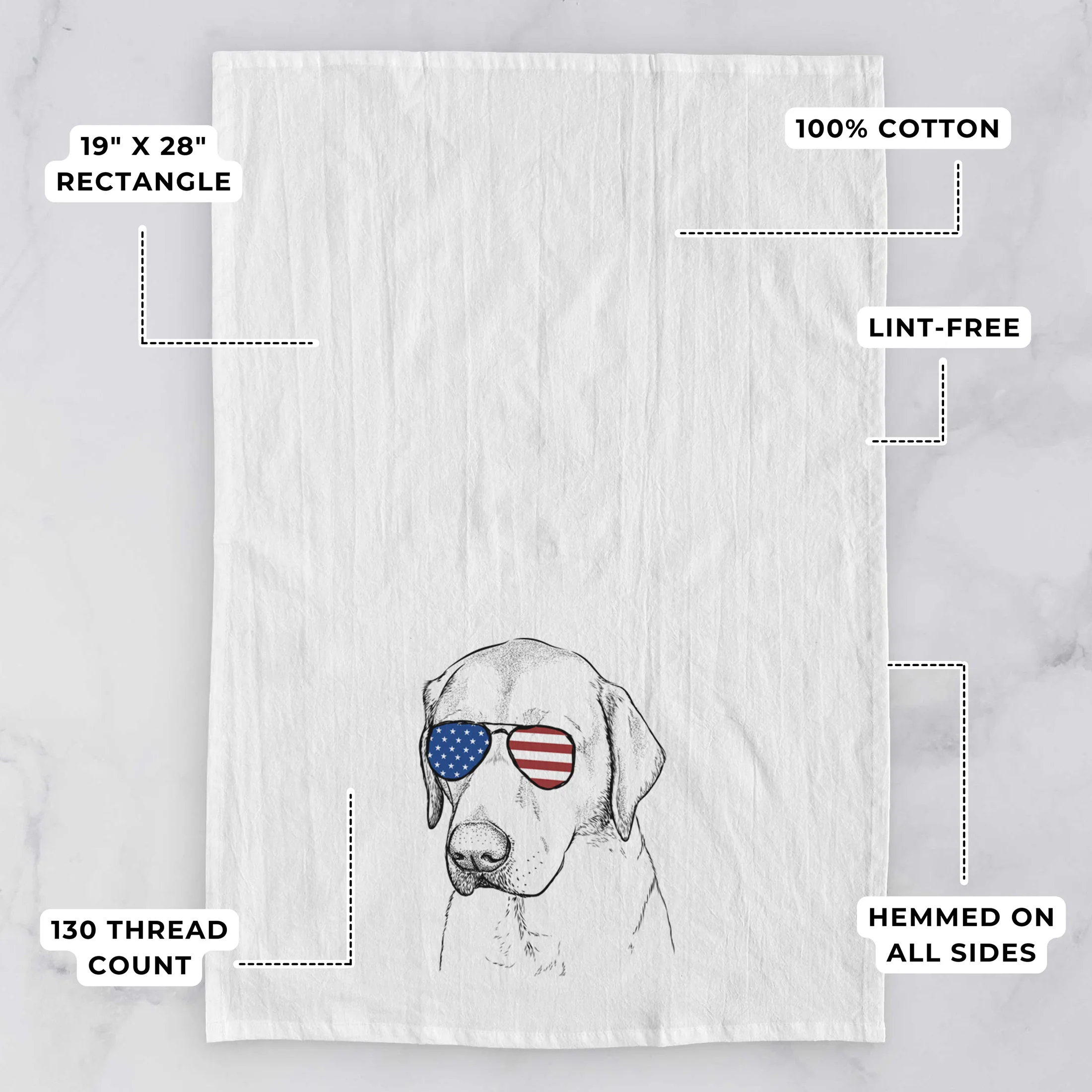 Braxton the Yellow Lab Tea Towel - Image 3