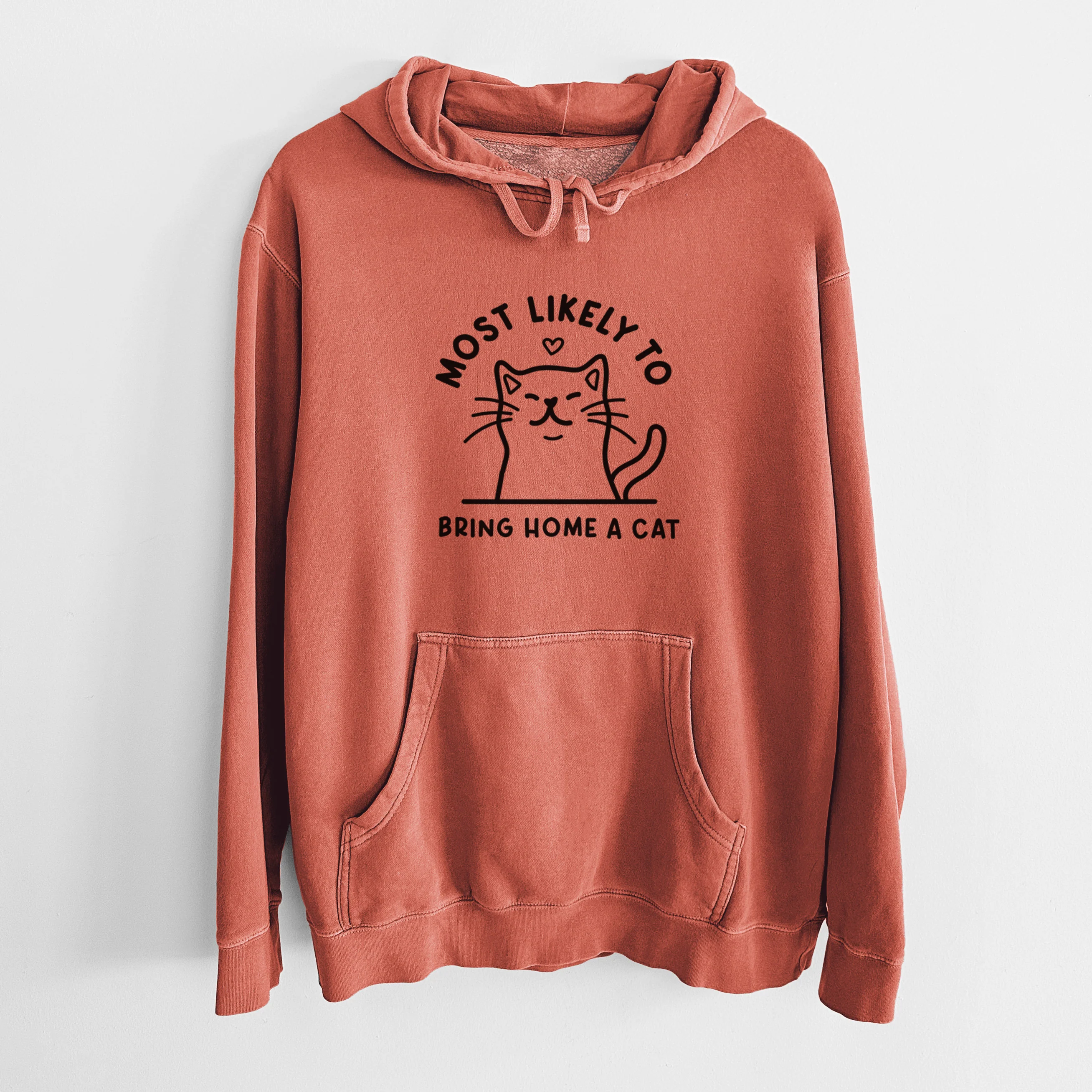Most Likely to Bring Home a Cat - Unisex Pigment Dyed Hoodie - Image 9