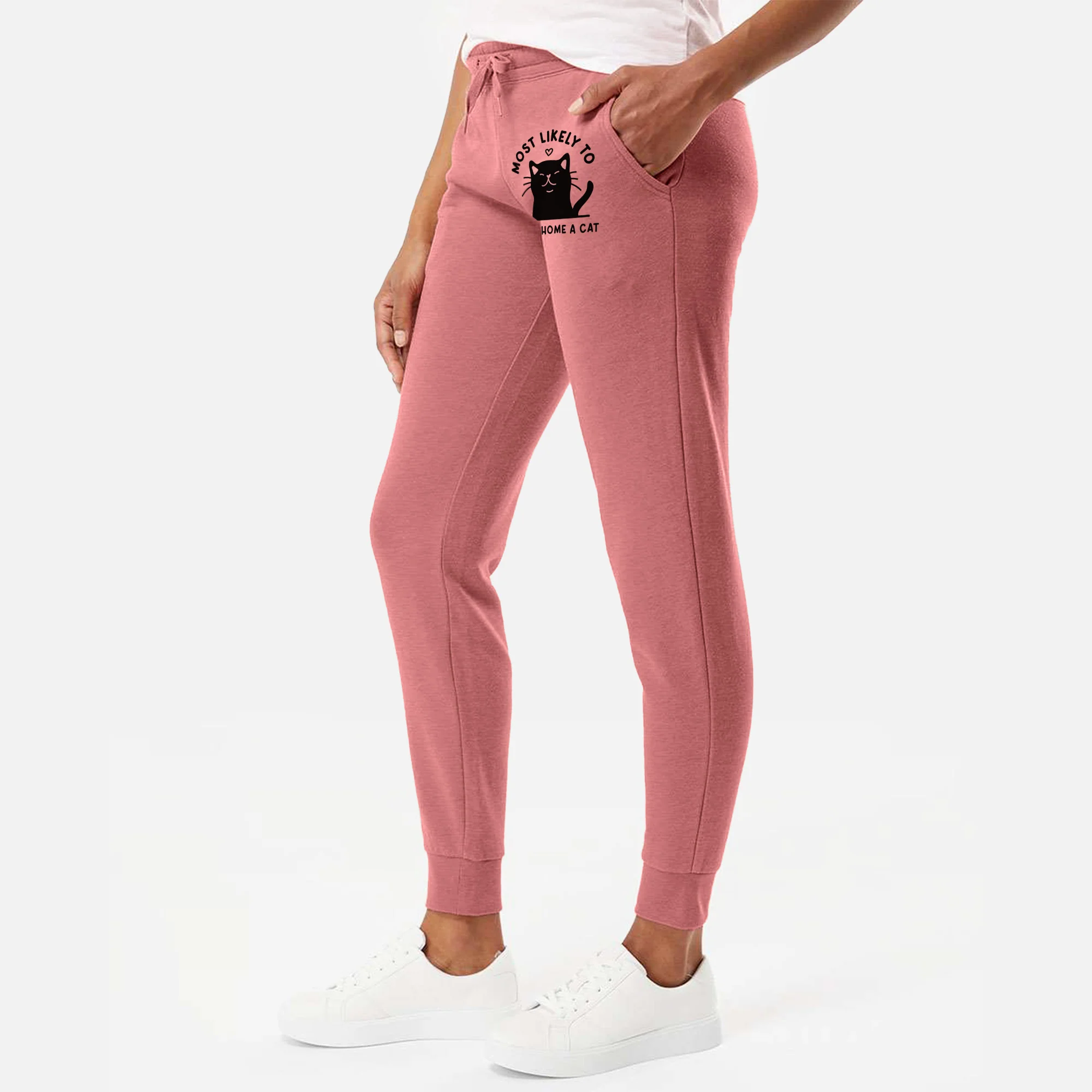 Most Likely to Bring Home a Cat - Black - Women's Cali Wave Joggers - Image 3