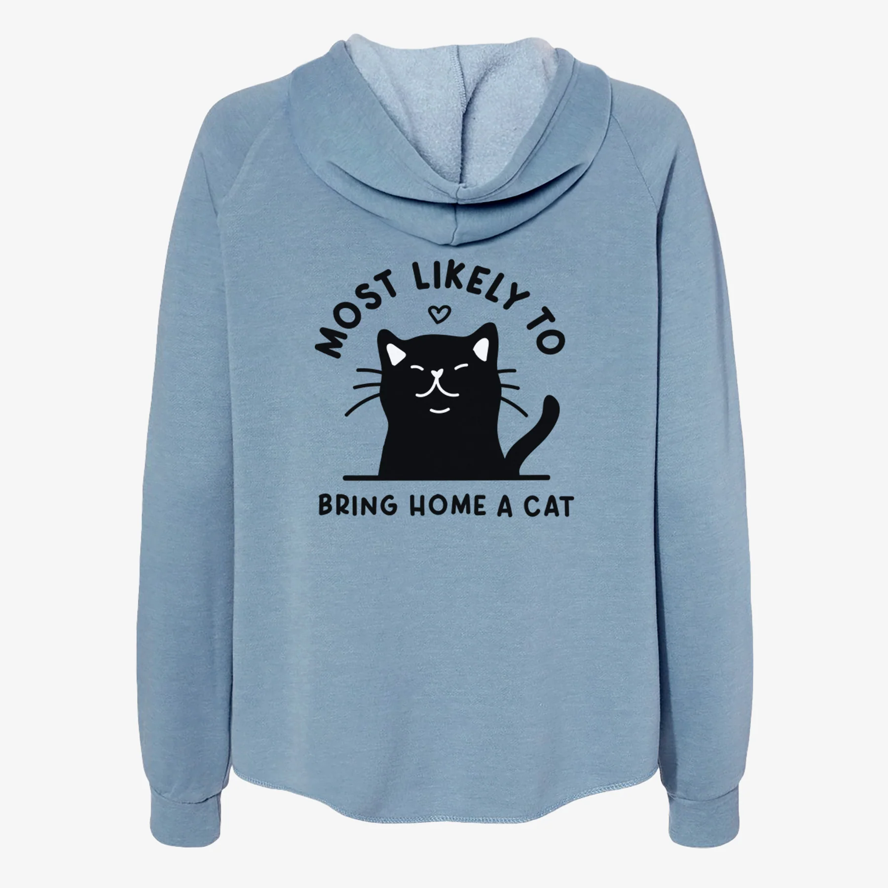 Most Likely to Bring Home a Cat - Black - Women's Cali Wave Zip-Up Sweatshirt - Image 6