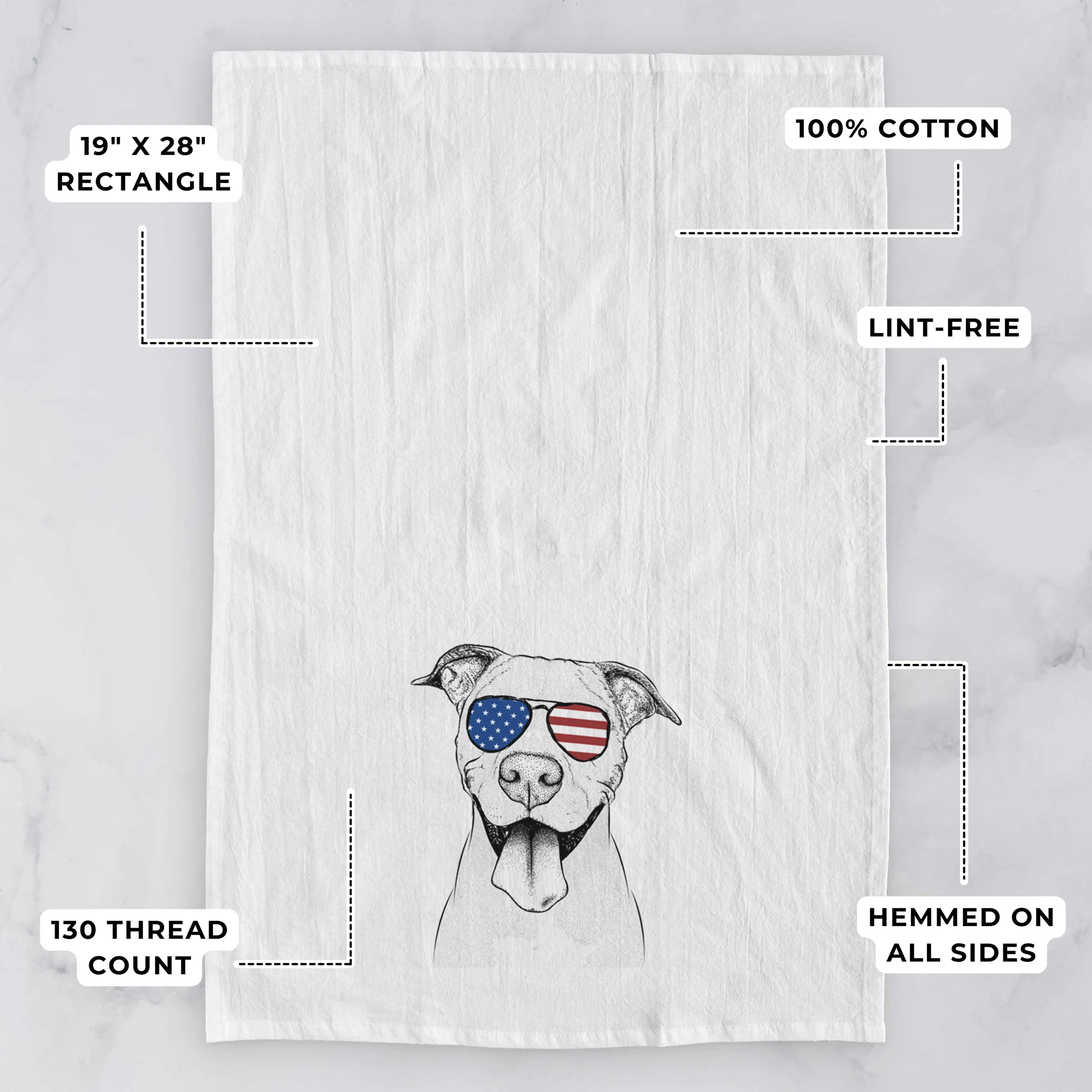 Bruce the American Staffordshire Terrier Tea Towel - Image 3