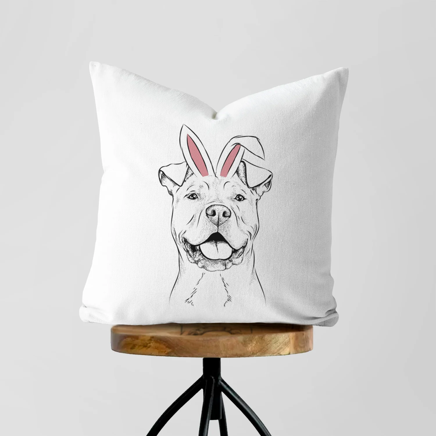 Bubba Scraps the American Staffordshire Mix - Throw Pillow Cover - Image 5