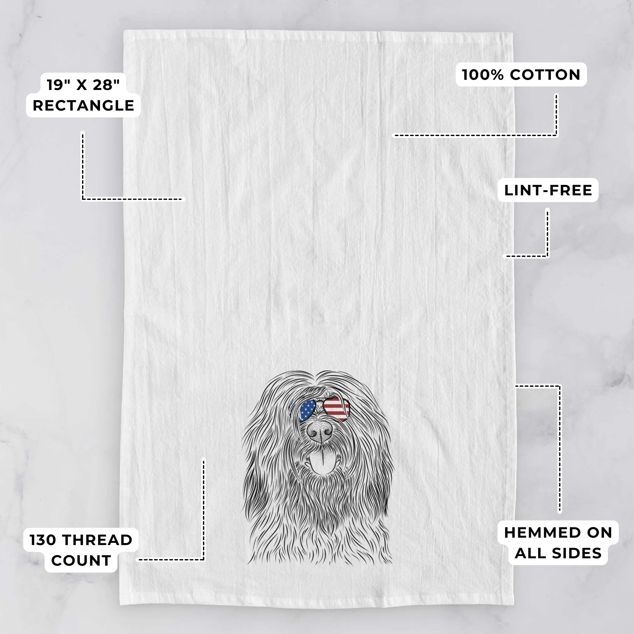 Bundy the Briard Tea Towel - Image 3
