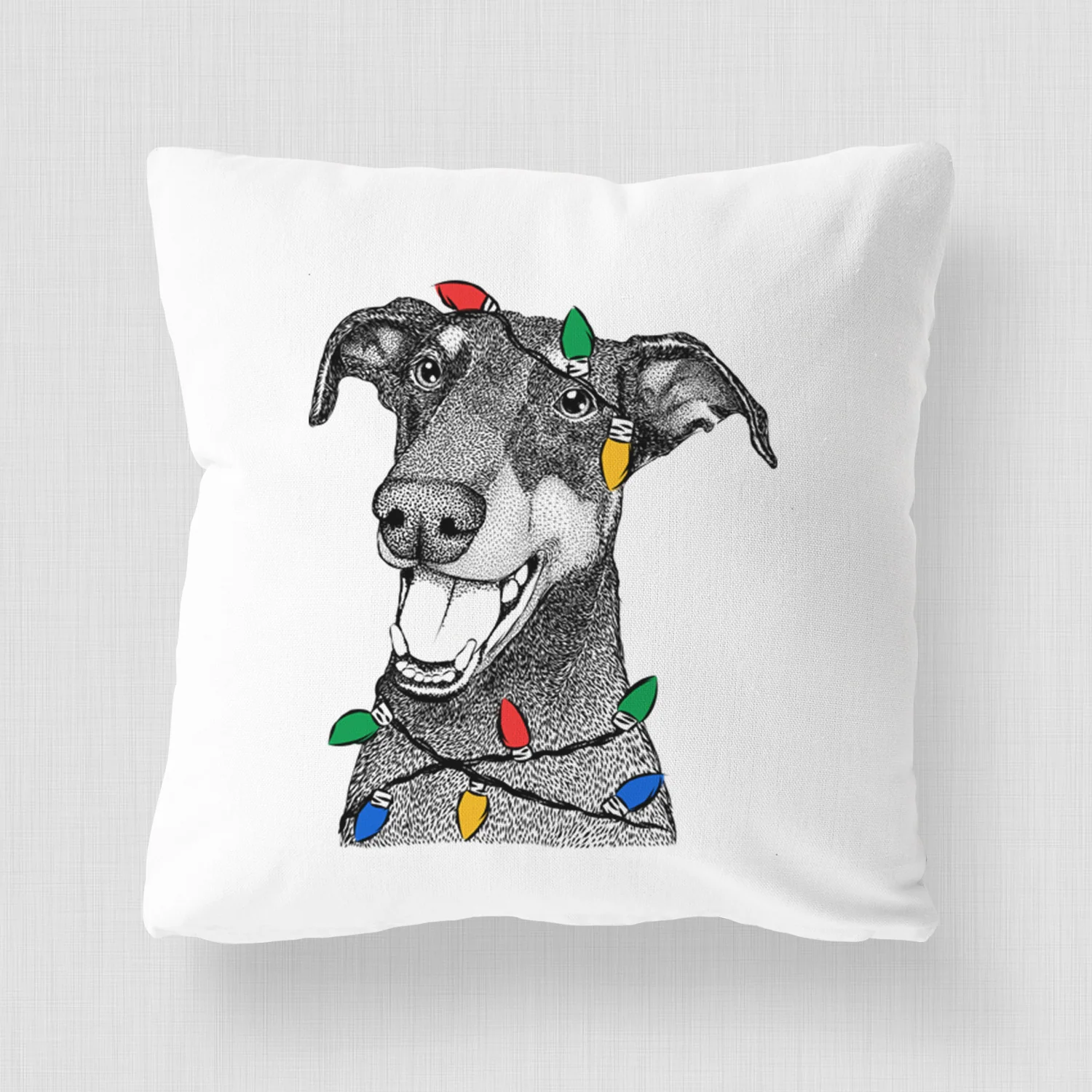 Bunnie the Doberman Pinscher - Throw Pillow Cover - Image 4