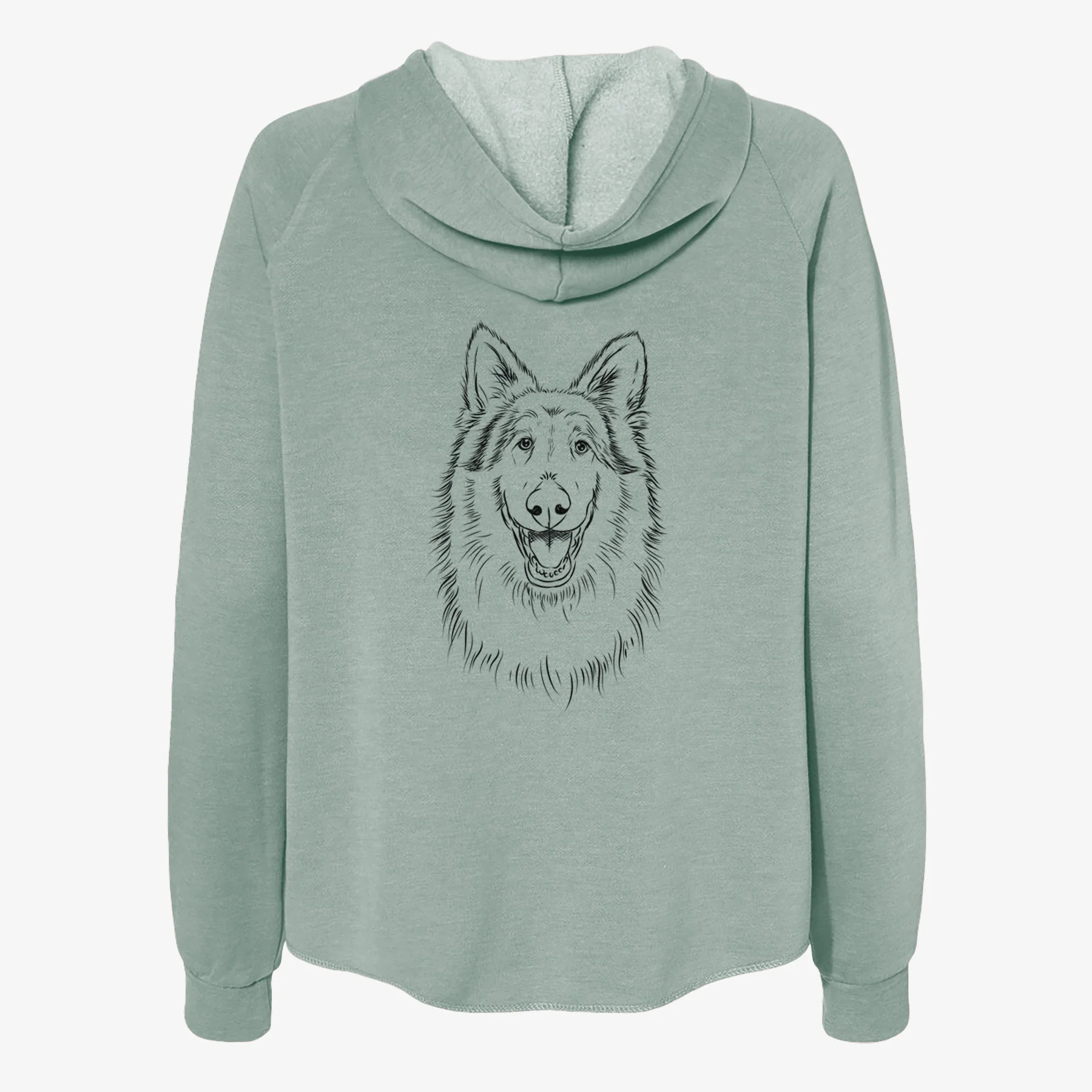 Cannon the Rough Collie - Women's Cali Wave Zip-Up Sweatshirt - Image 4