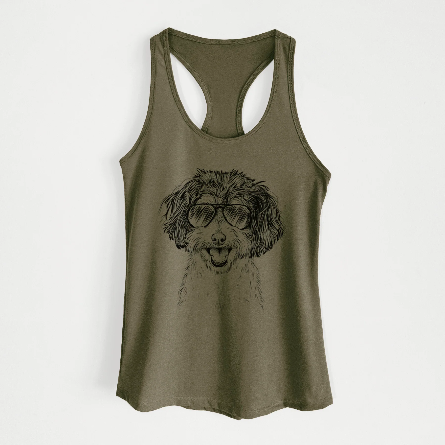 Carlos the Cavapoo - Women's Racerback Tanktop - Image 10