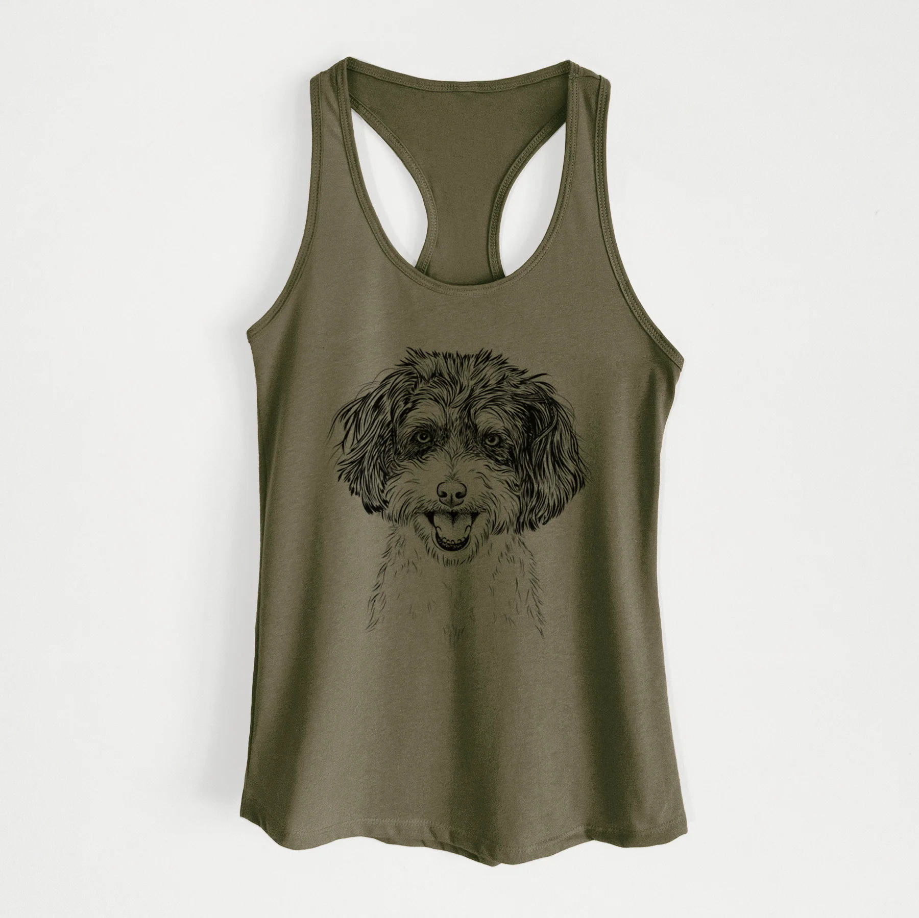 Carlos the Cavapoo - Women's Racerback Tanktop - Image 6
