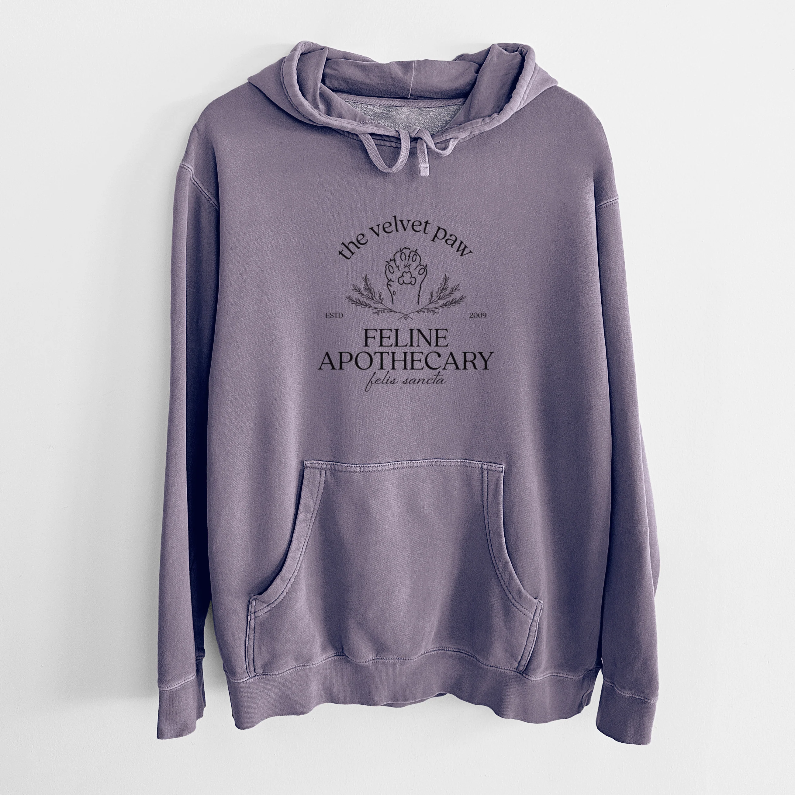 The Velvet Paw – Feline Apothecary - Unisex Pigment Dyed Hoodie
