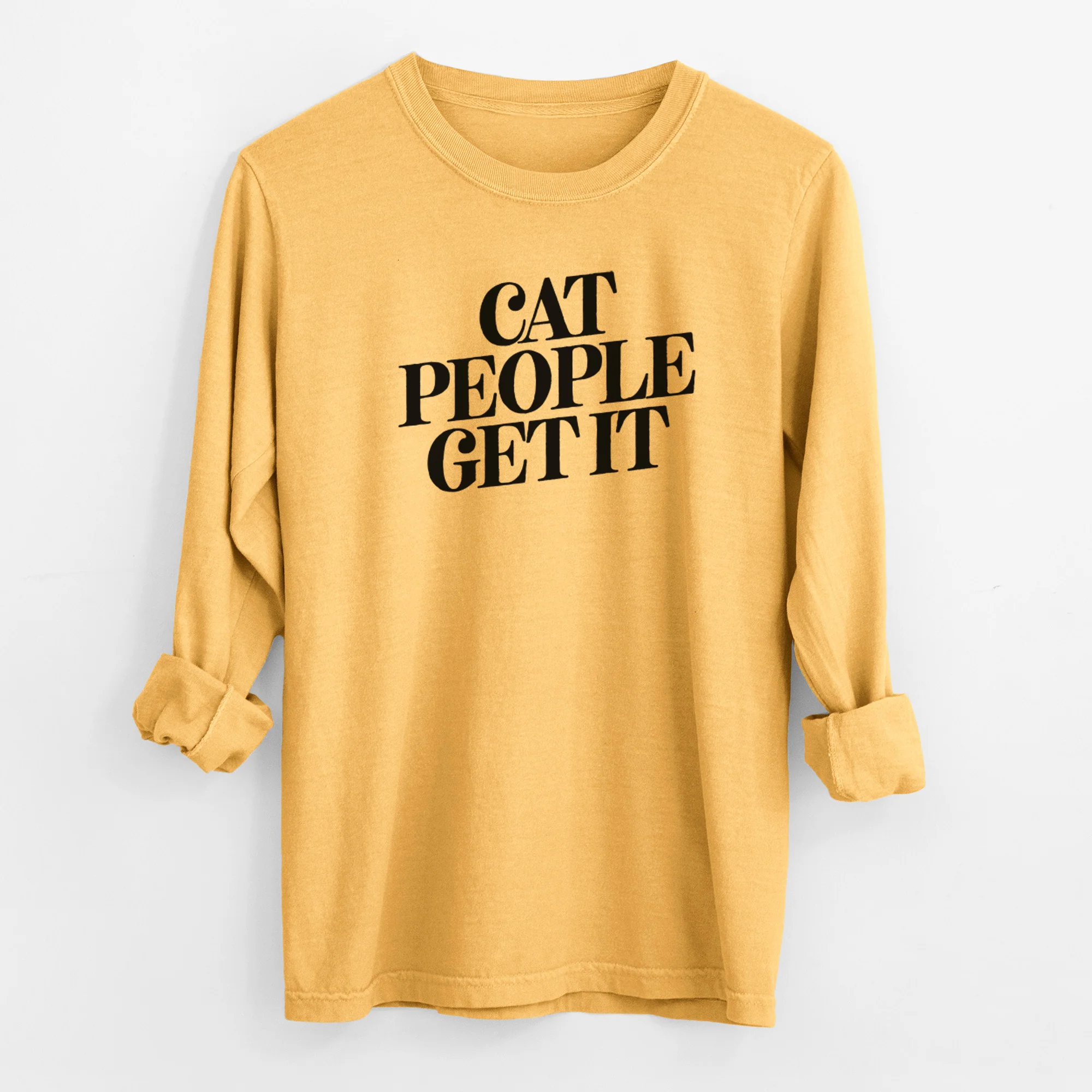 Cat People Get it - Men's Heavyweight 100% Cotton Long Sleeve - Image 3