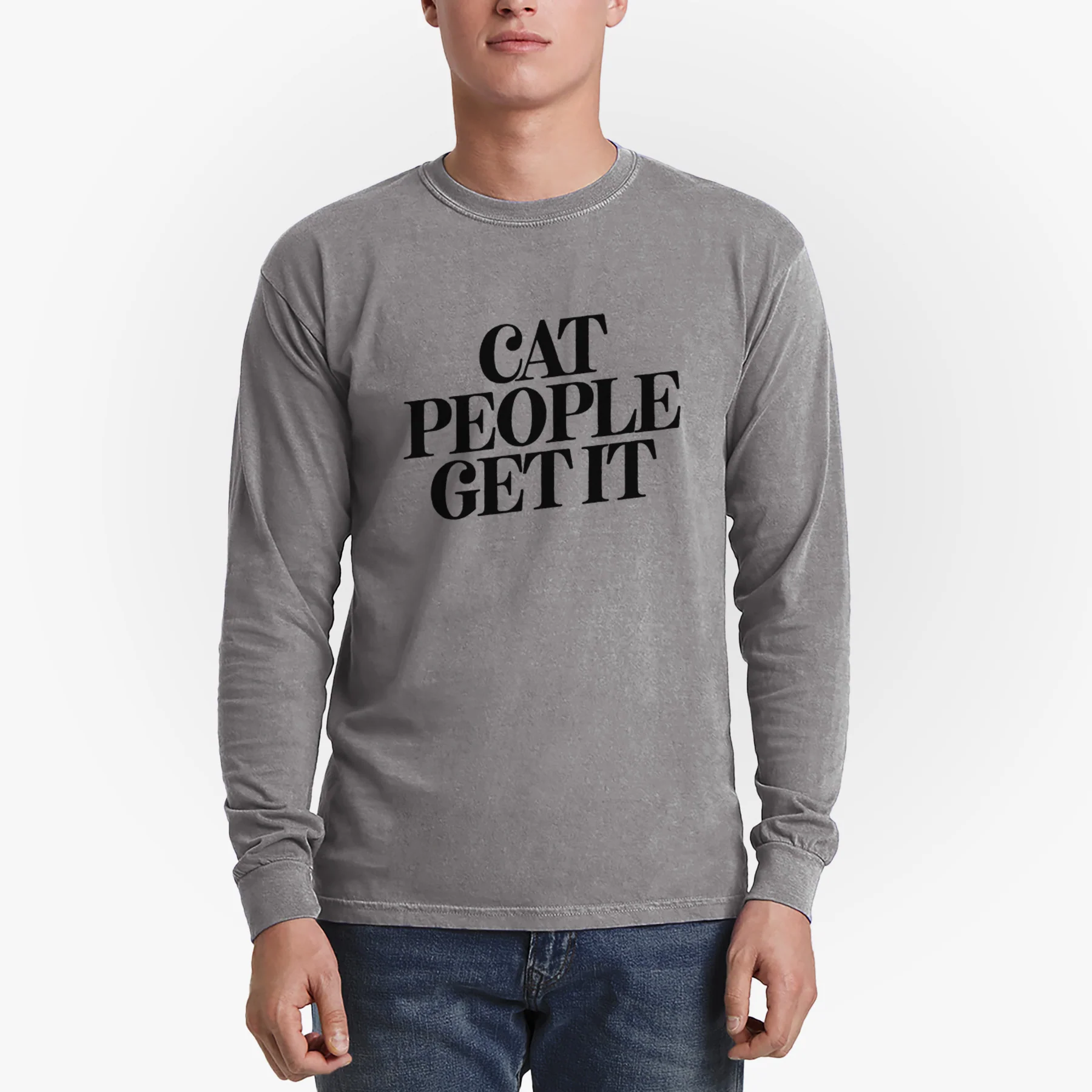 Cat People Get it - Men's Heavyweight 100% Cotton Long Sleeve - Image 5