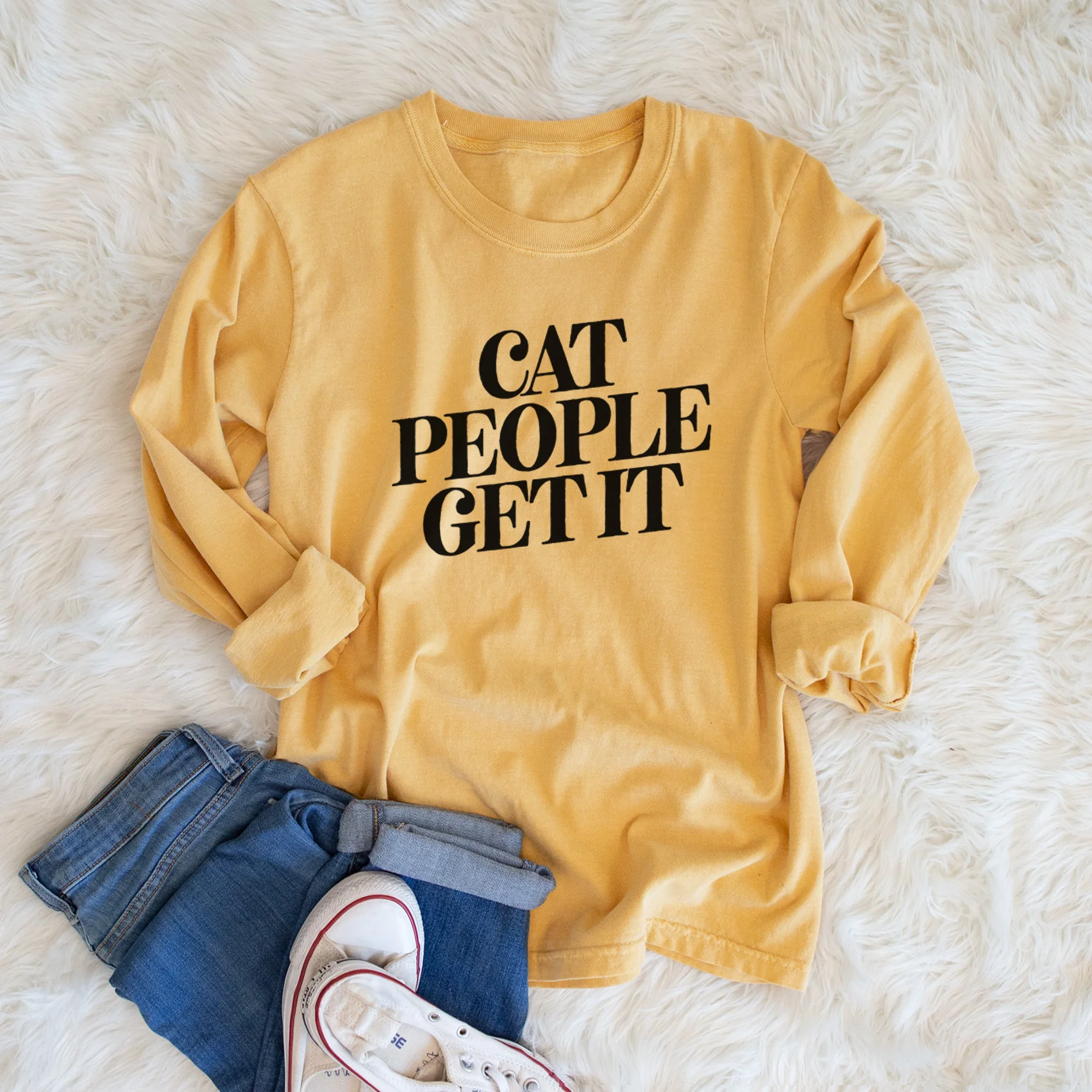 Cat People Get it - Men's Heavyweight 100% Cotton Long Sleeve - Image 6