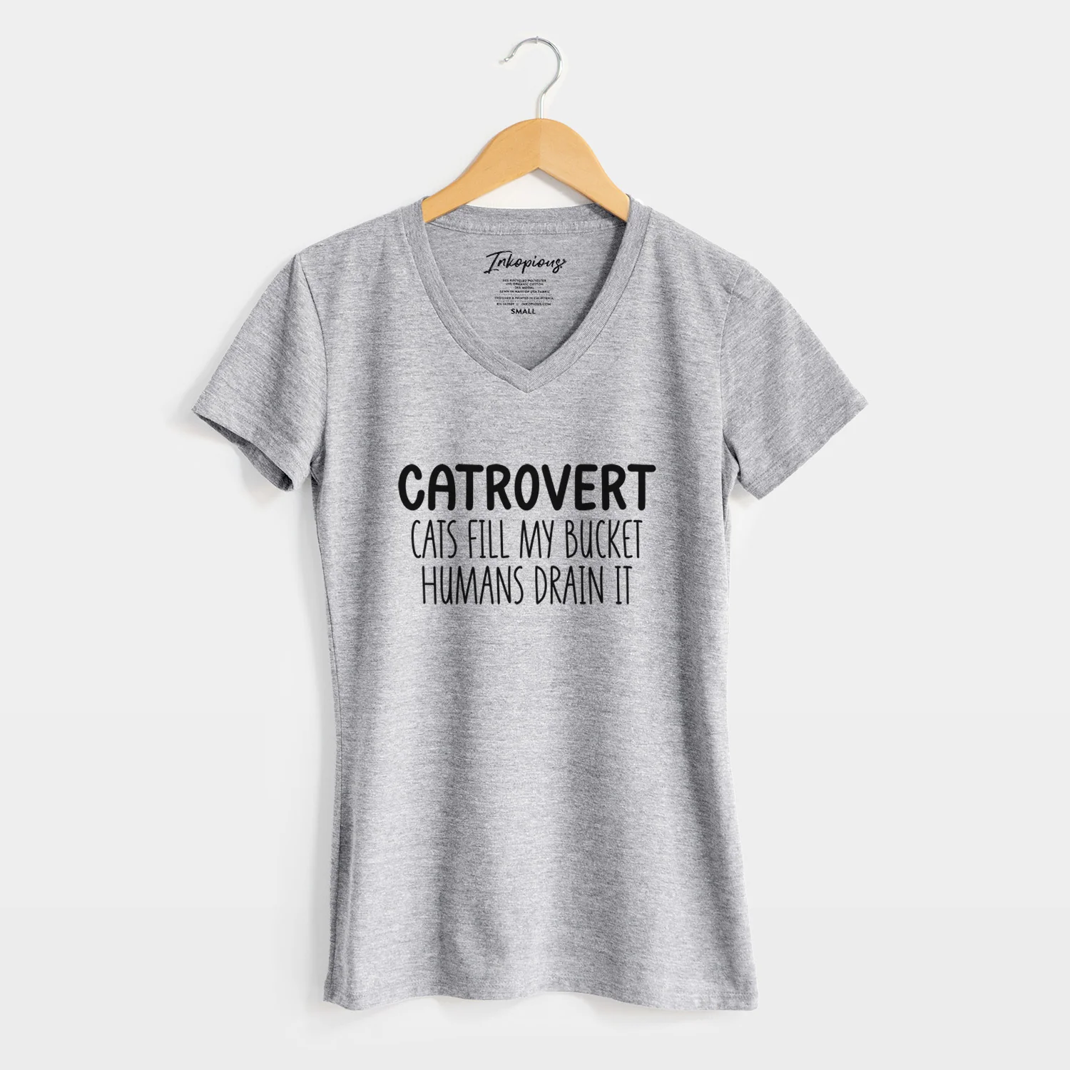 Catrovert - Cats Fill My Bucket Humans Drain It - Women's Perfect V-neck Shirt