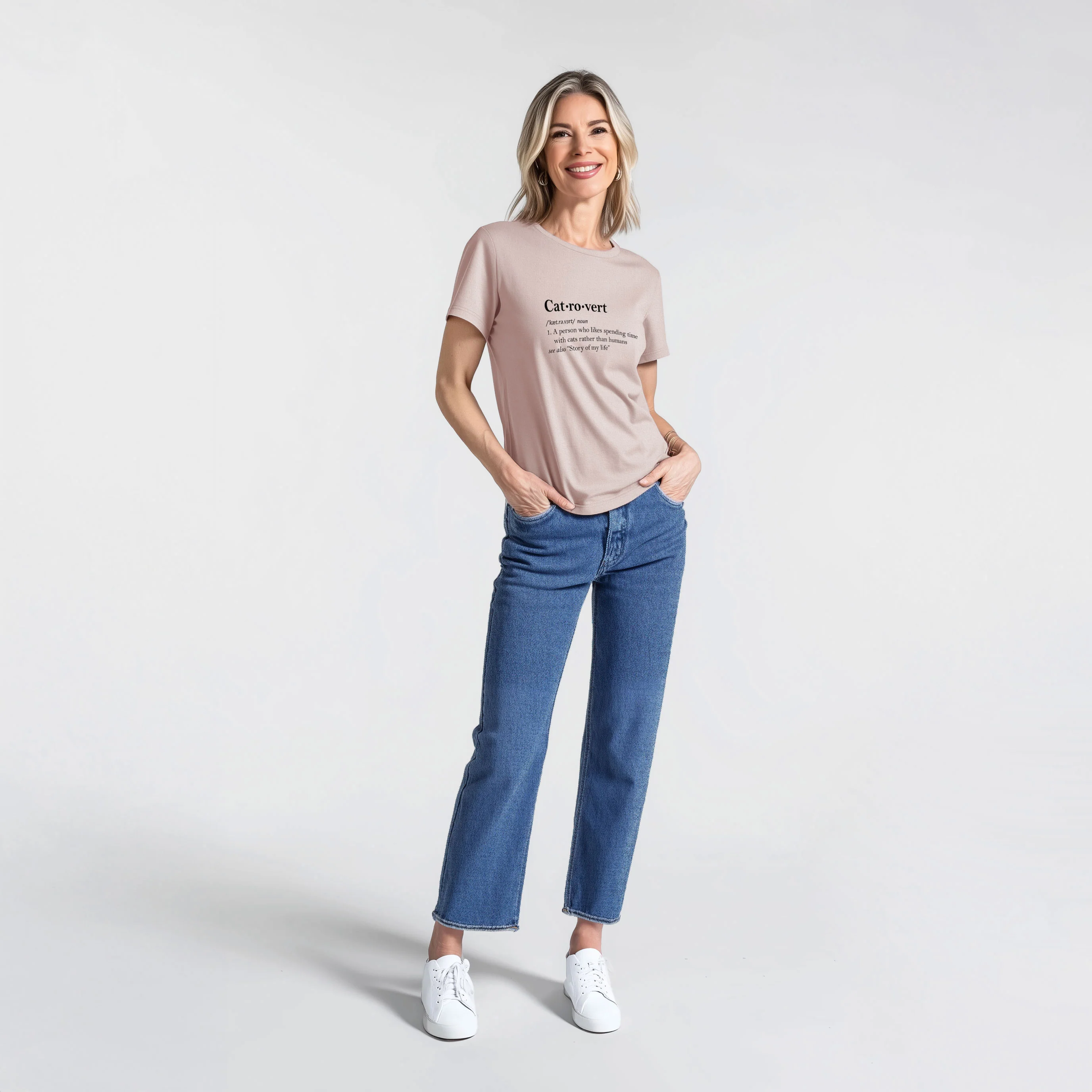 Catrovert Definition - Women's Lightweight Relaxed Fit 100% Cotton Crewneck - Image 5