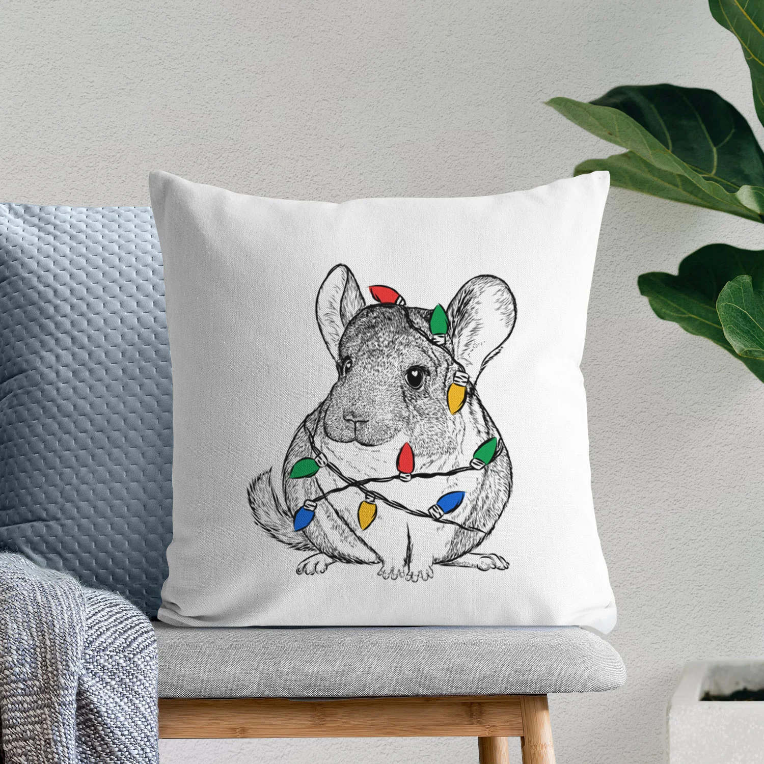 Cheddar the Chinchilla - Throw Pillow Cover - Image 9