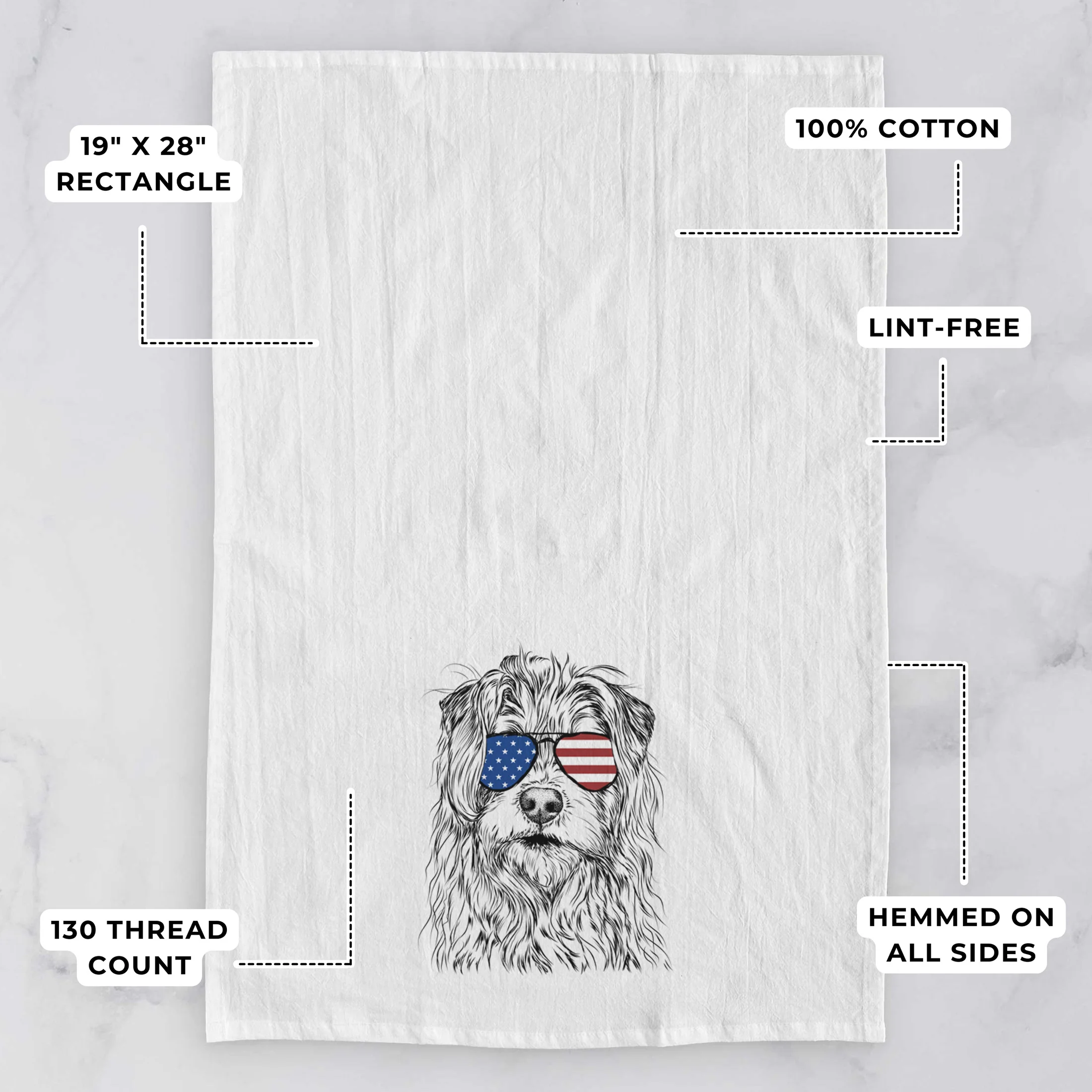 Chester the Terrier Mix Tea Towel - Image 3