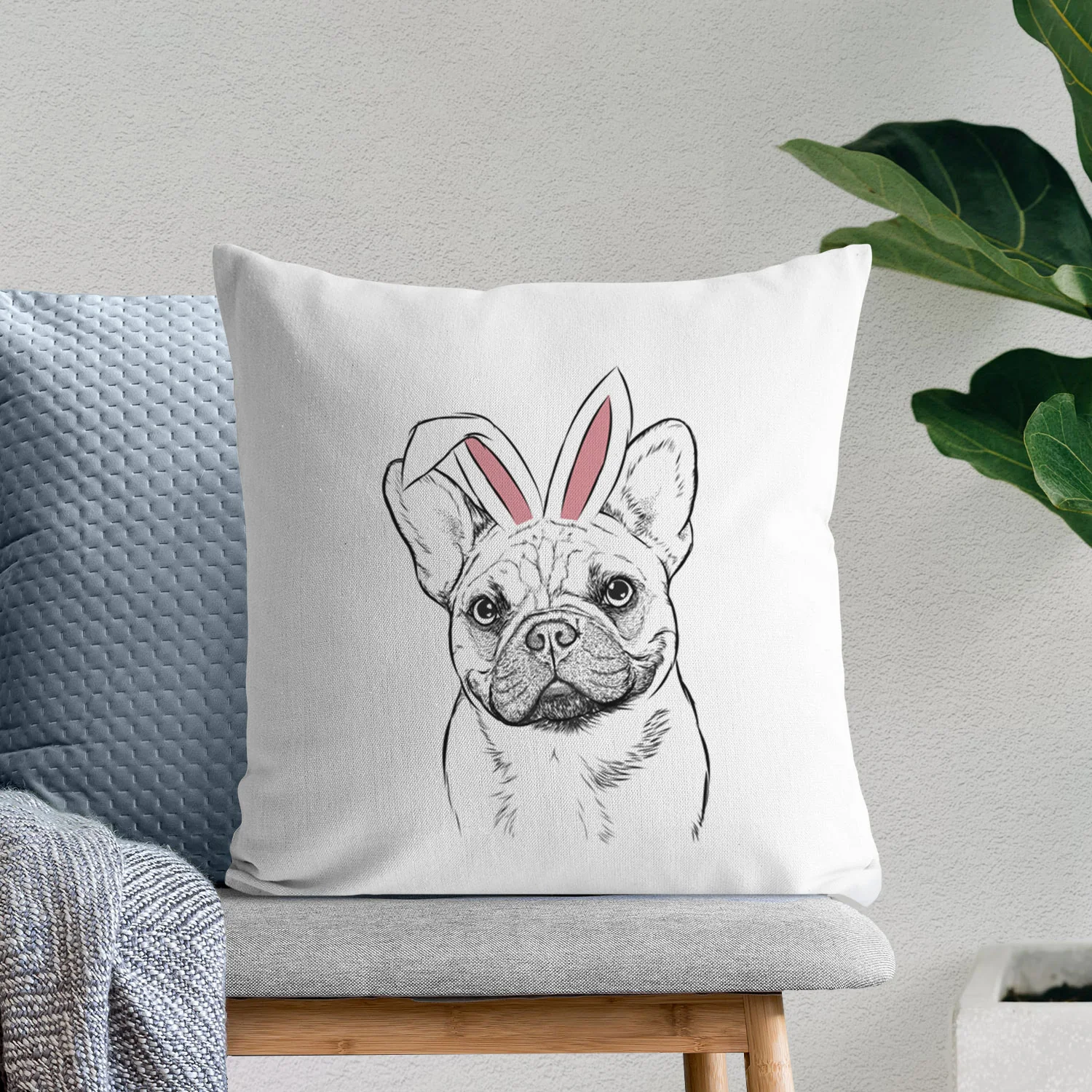 Chew Chew the French Bulldog - Throw Pillow Cover - Image 11