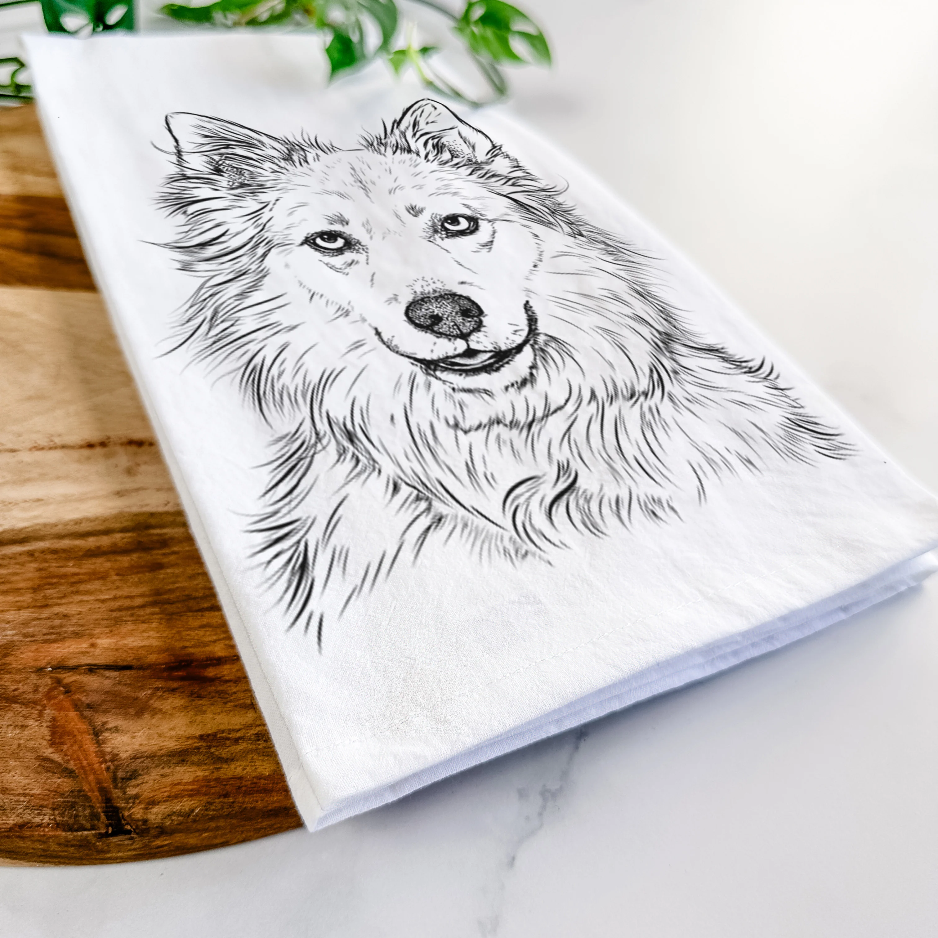 Chia the Samoyed Husky Mix Tea Towel - Image 4