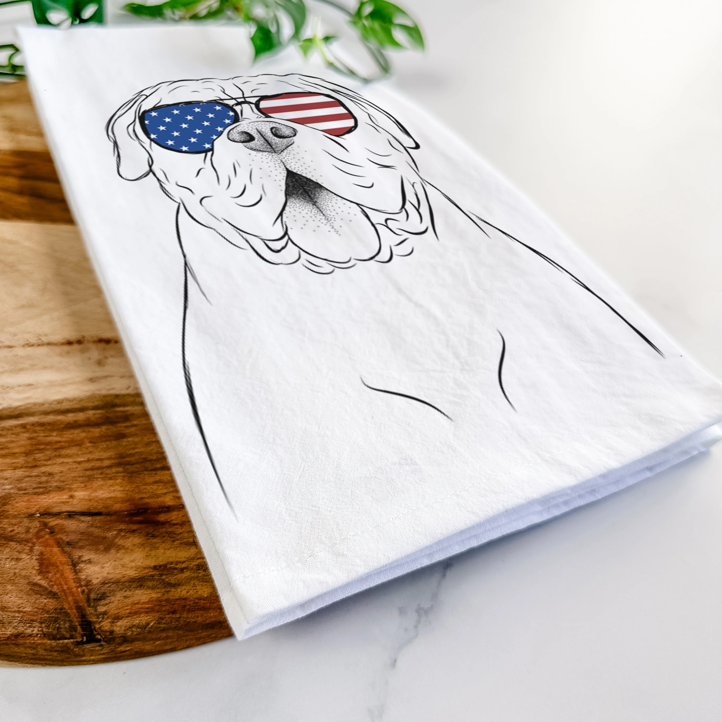 Chief the Boxer Bulldog Mix Tea Towel - Image 12