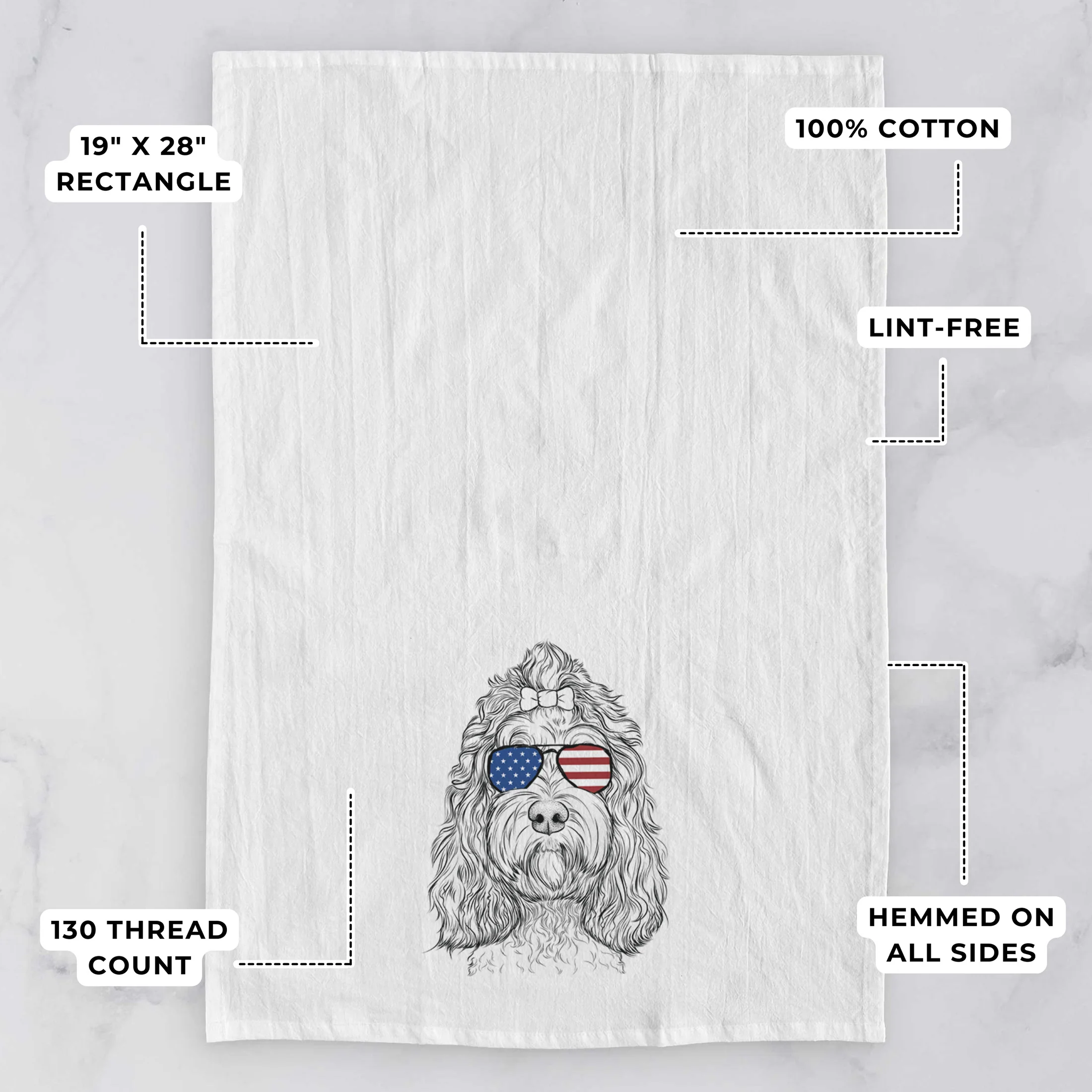 Chloe the Cockapoo Tea Towel - Image 3