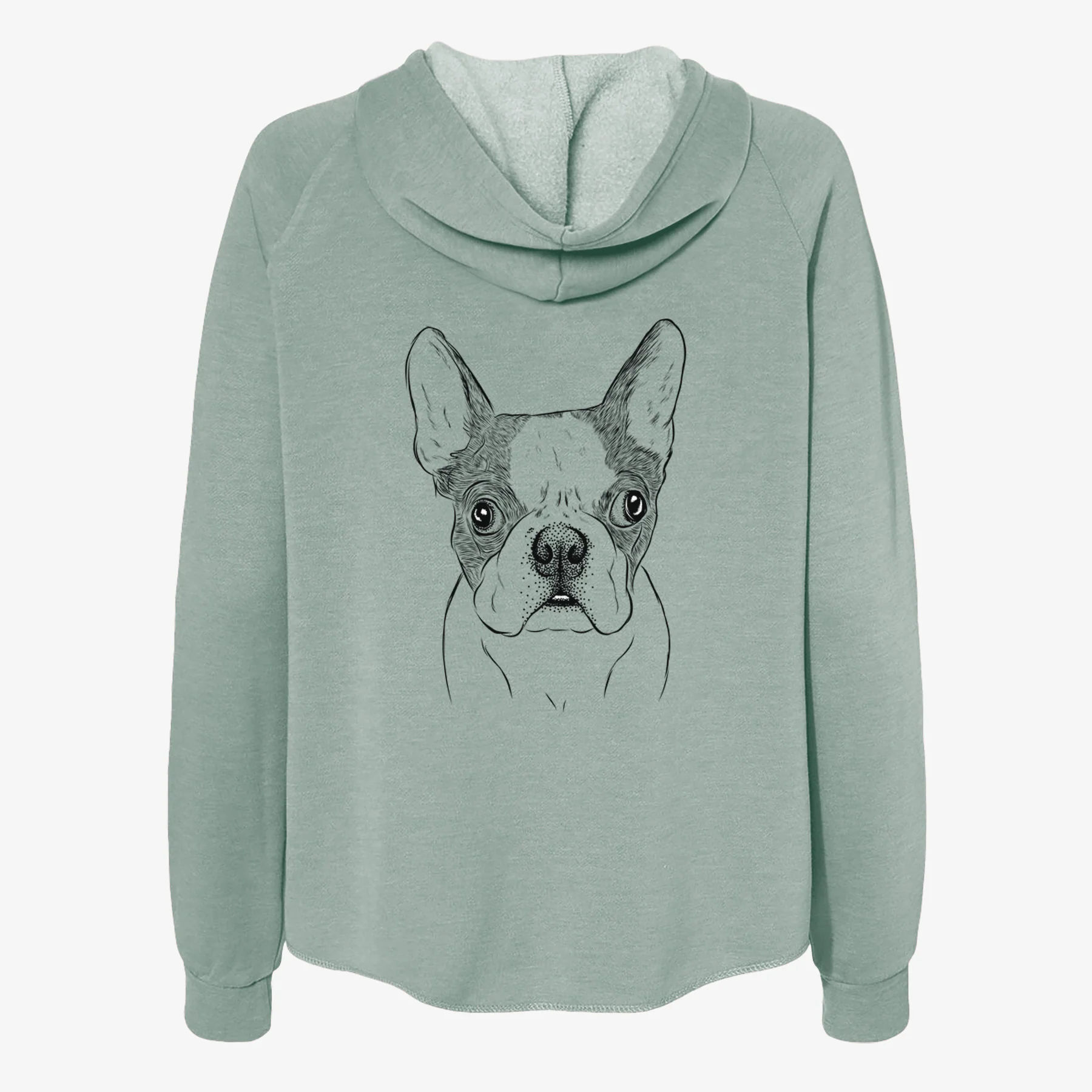 Chocolate Chip the Boston Terrier - Women's Cali Wave Zip-Up Sweatshirt - Image 4