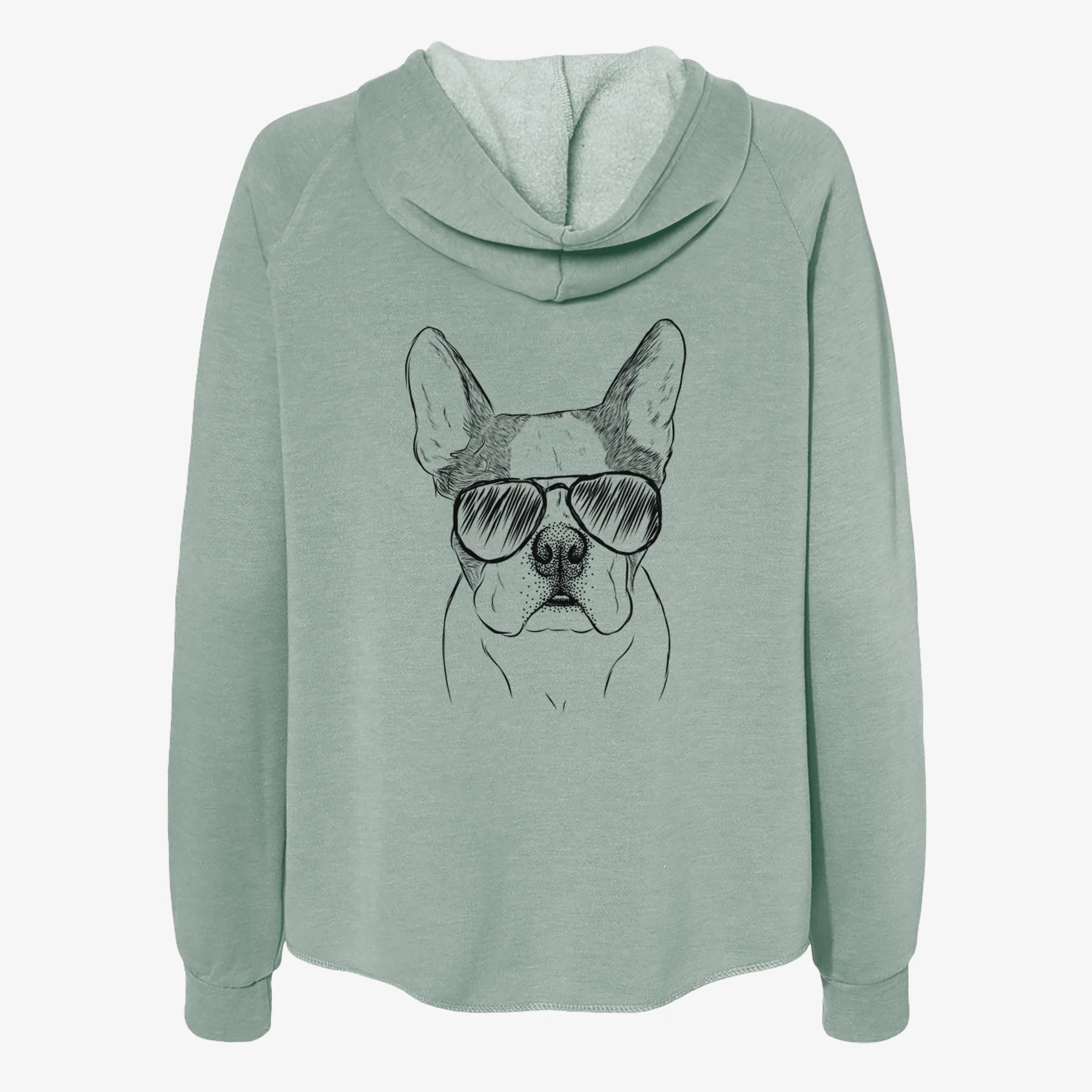 Chocolate Chip the Boston Terrier - Women's Cali Wave Zip-Up Sweatshirt - Image 7