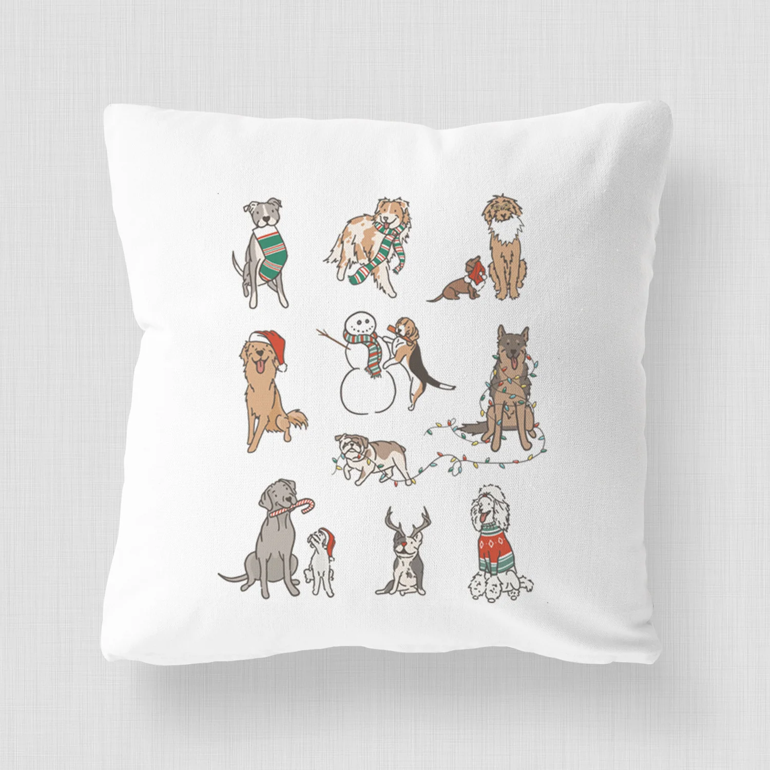 Christmas Pups - Throw Pillow Cover - Image 4
