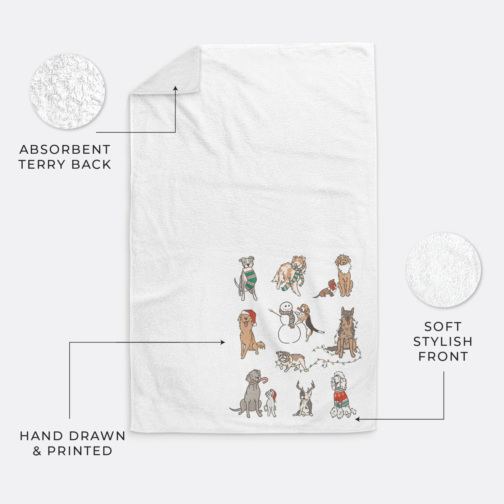 Christmas Pups Hand Towel - Image 3