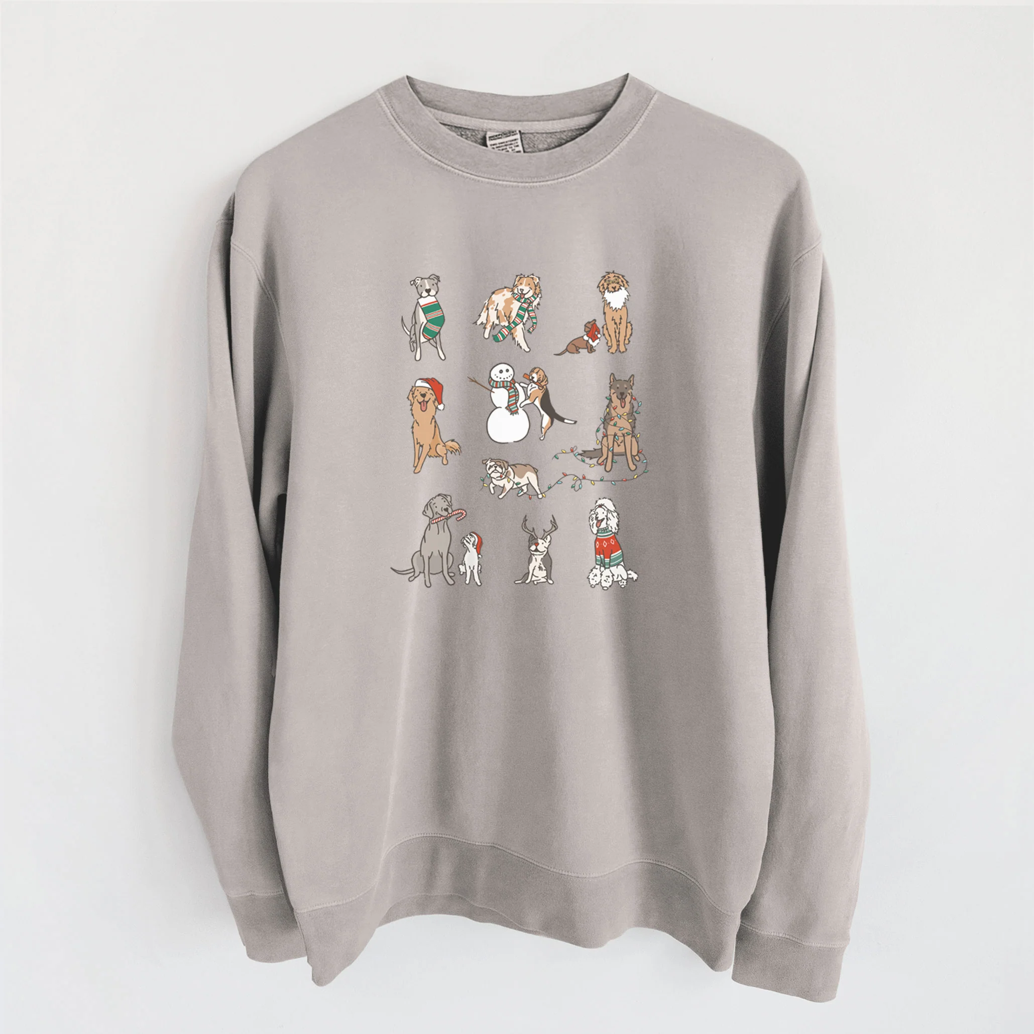 Christmas Pups - Unisex Pigment Dyed Crew Sweatshirt - Image 8