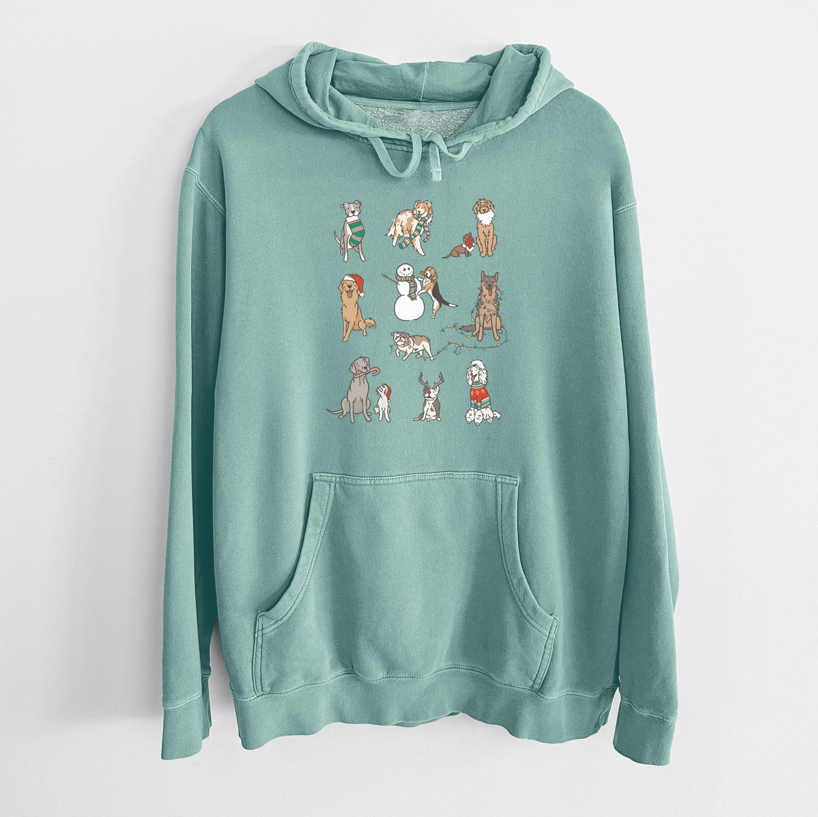Christmas Pups - Unisex Pigment Dyed Hoodie - Image 12