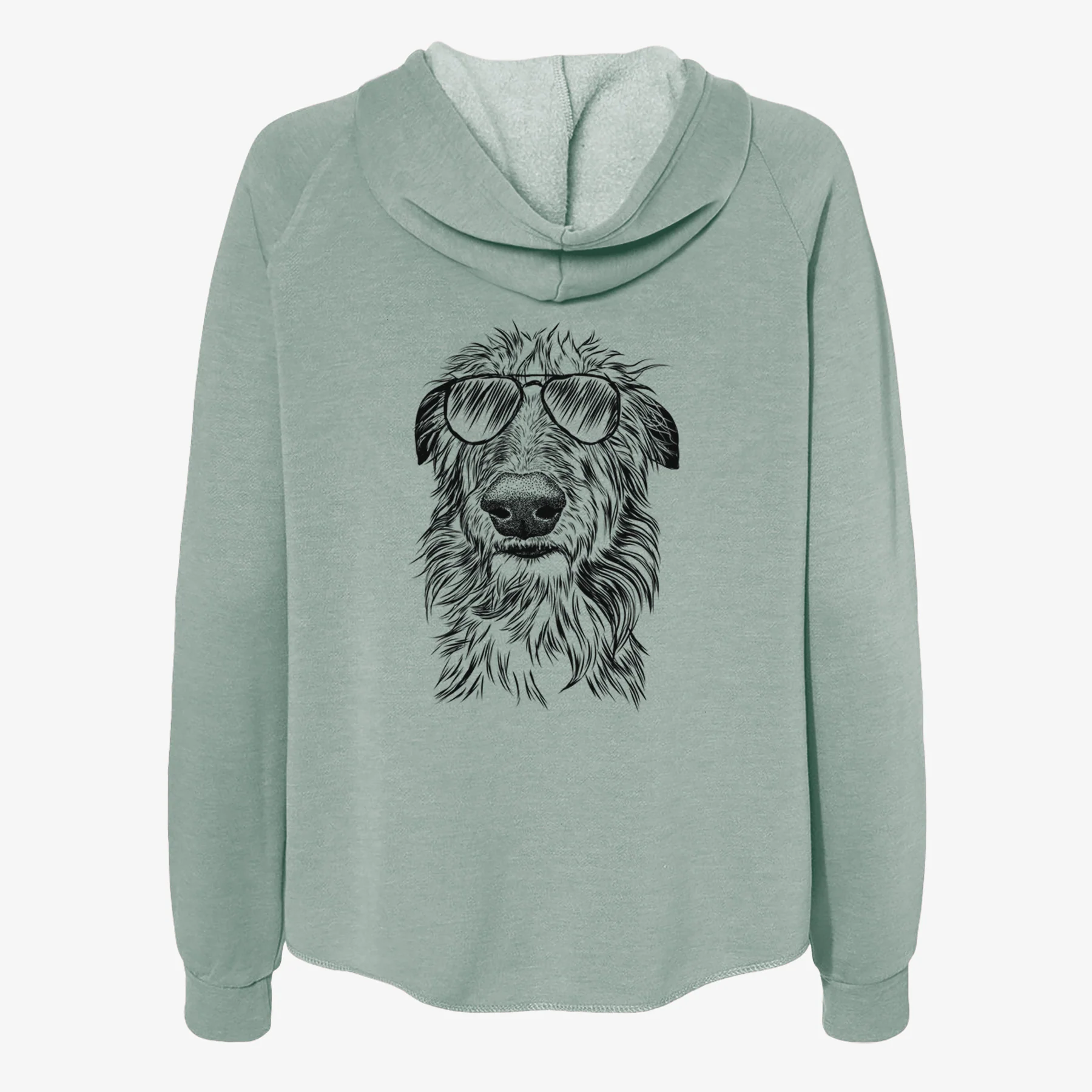 Cleod the Scottish Deerhound - Women's Cali Wave Zip-Up Sweatshirt - Image 7