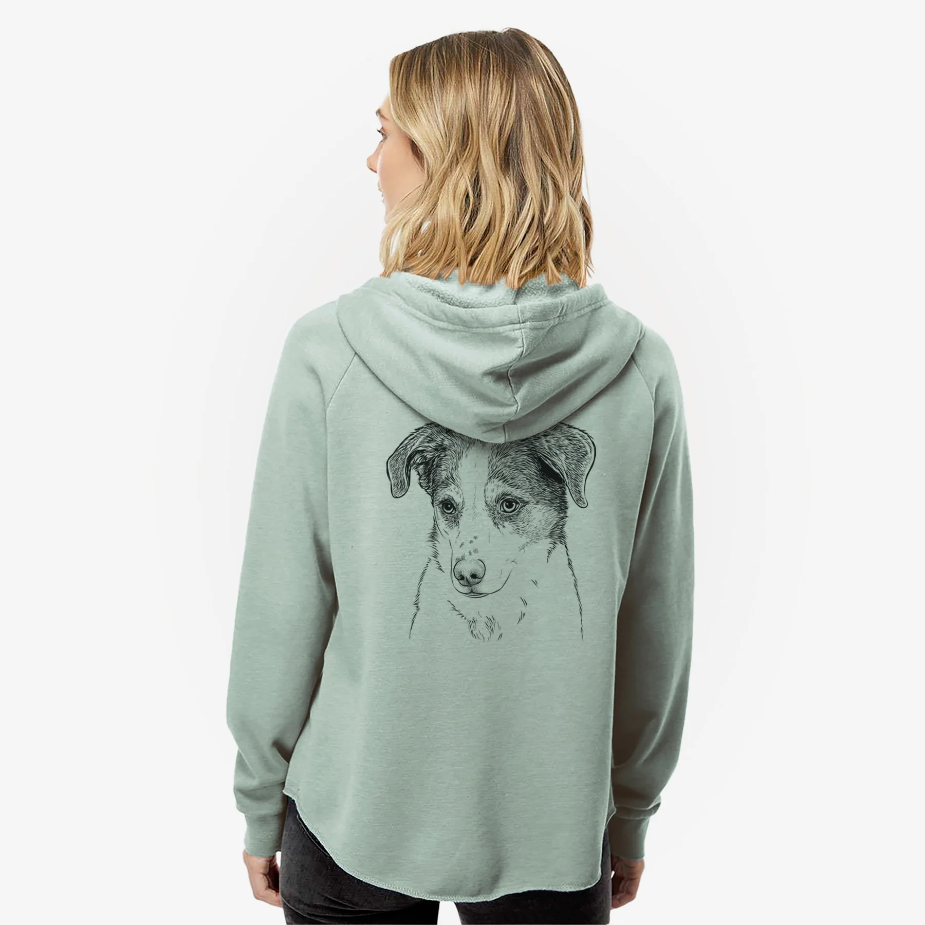 Coco the Beagle Mix - Women's Cali Wave Zip-Up Sweatshirt - Image 2