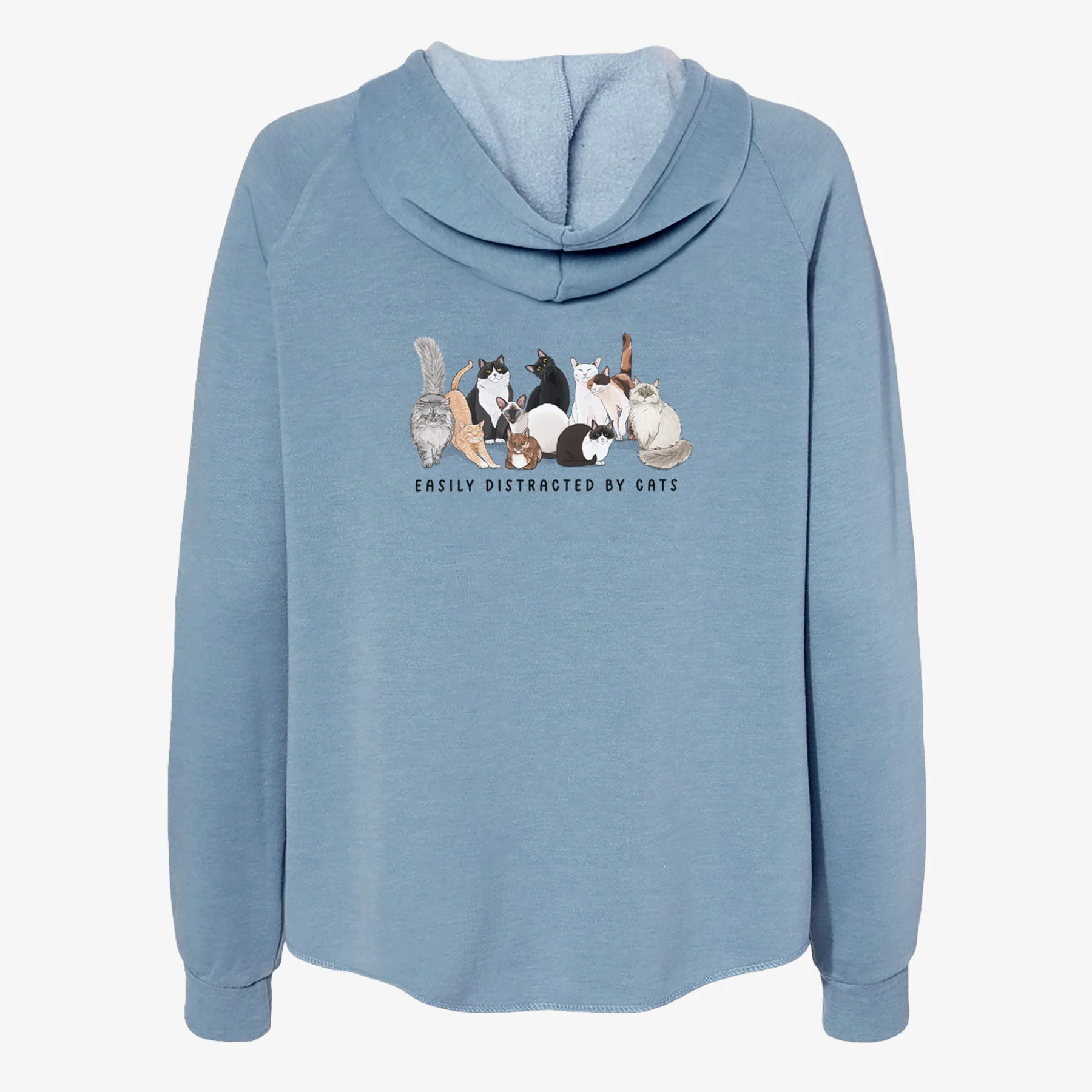 Vibrant Easily Distracted by Cats - Women's Cali Wave Zip-Up Sweatshirt - Image 9