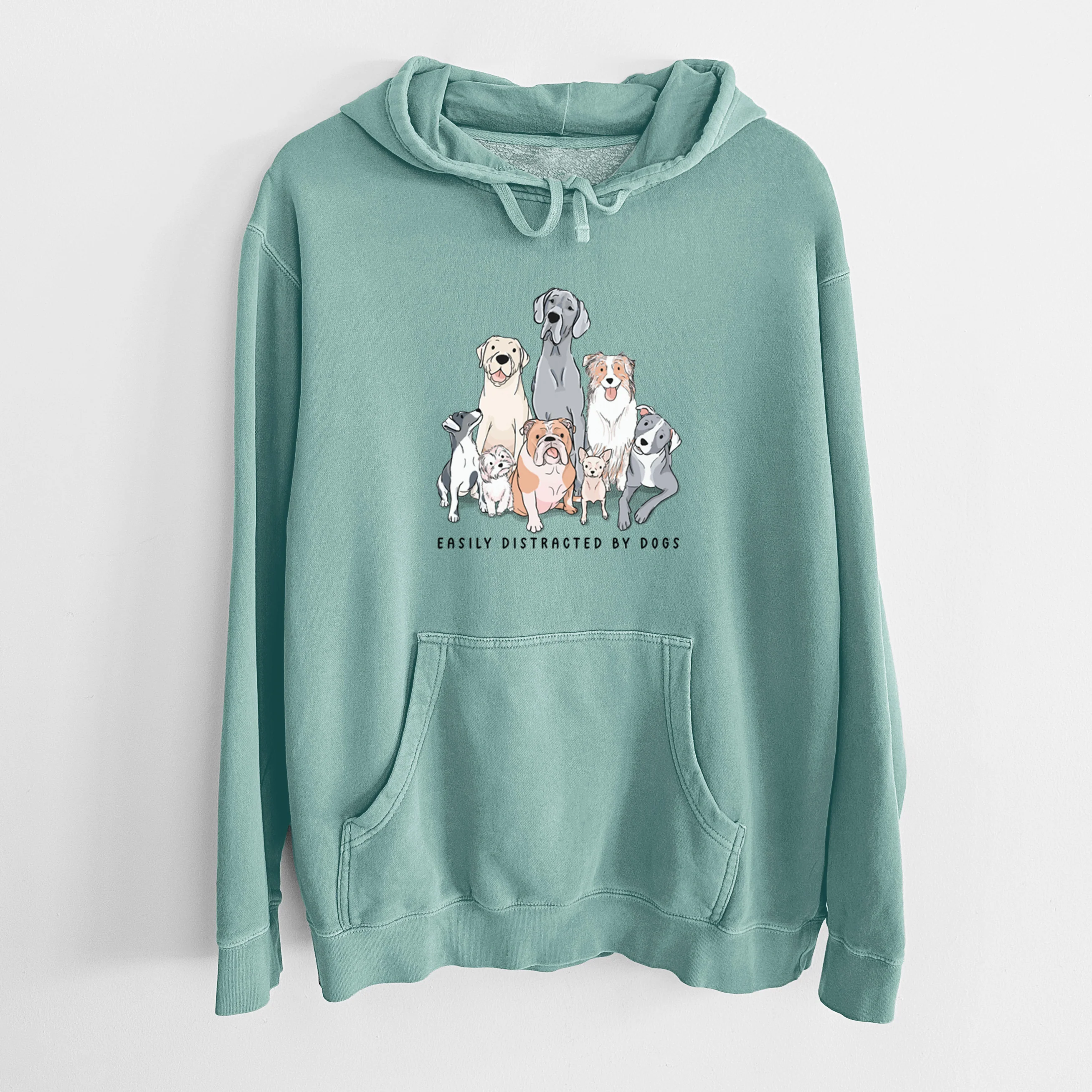 Vibrant Easily Distracted by Dogs - Unisex Pigment Dyed Hoodie - Image 11