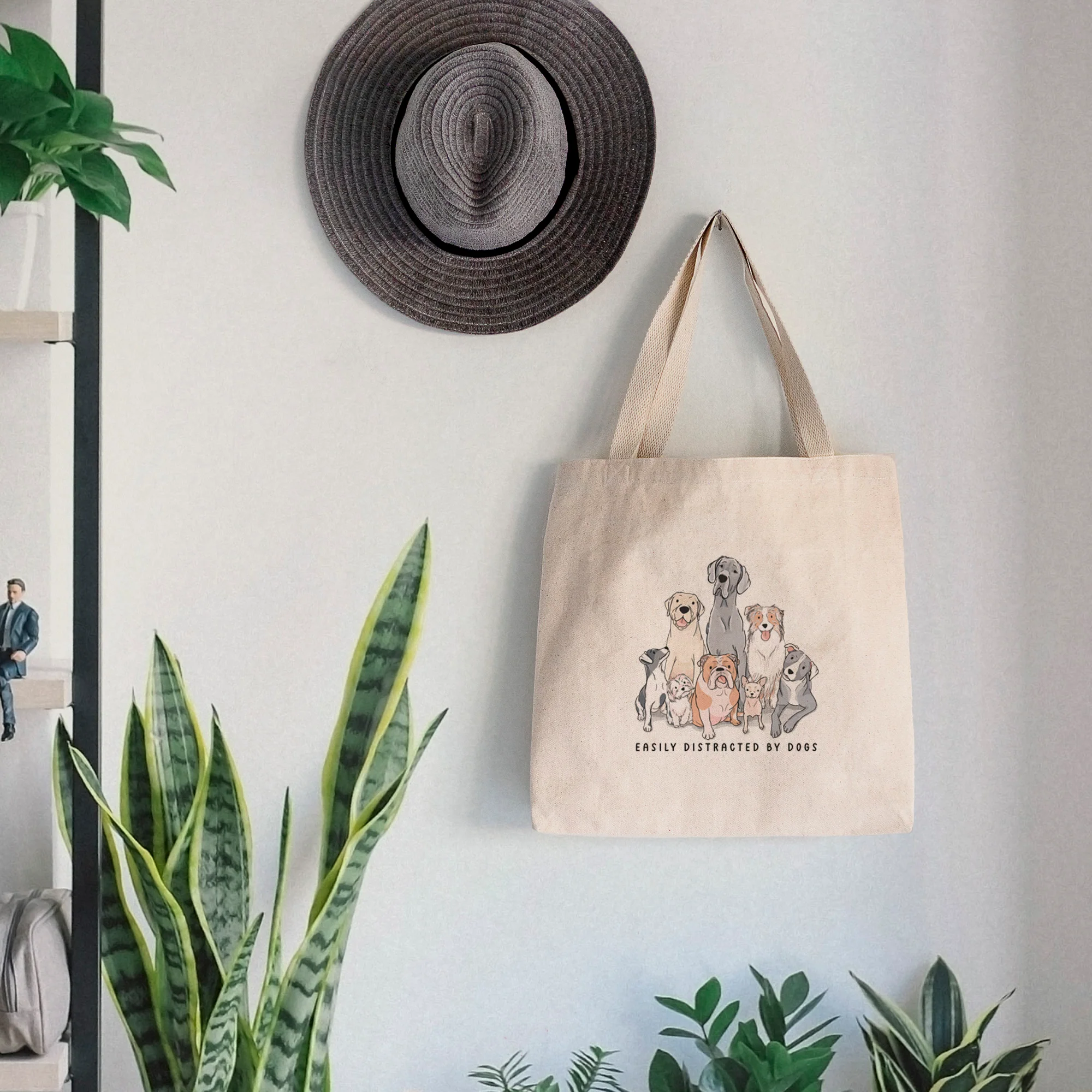 Vibrant Easily Distracted by Dogs - Tote Bag - Image 3