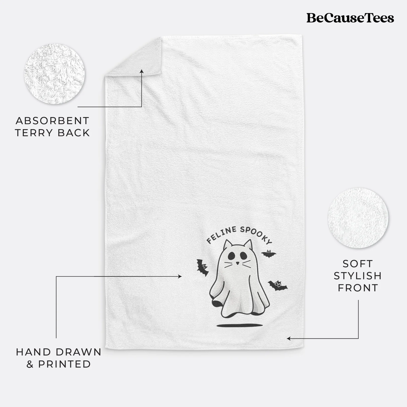 Vibrant Feline Spooky Hand Towel - Image 3
